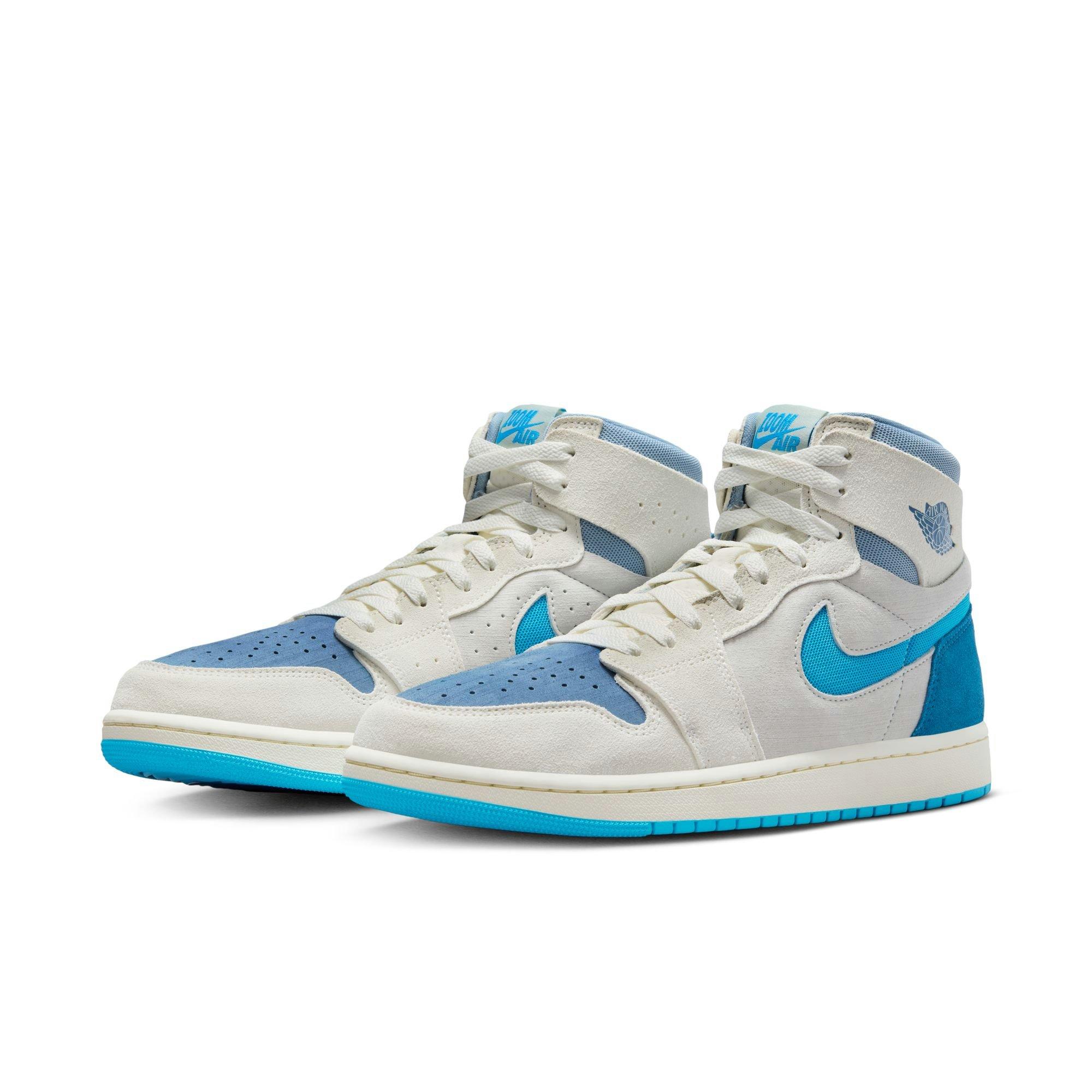 Jordan 1 Zoom CMFT 2 "Sail/Dk Powder Blue/Blue Grey" Men's Shoe - BLUE/WHITE Thumbnail View 5