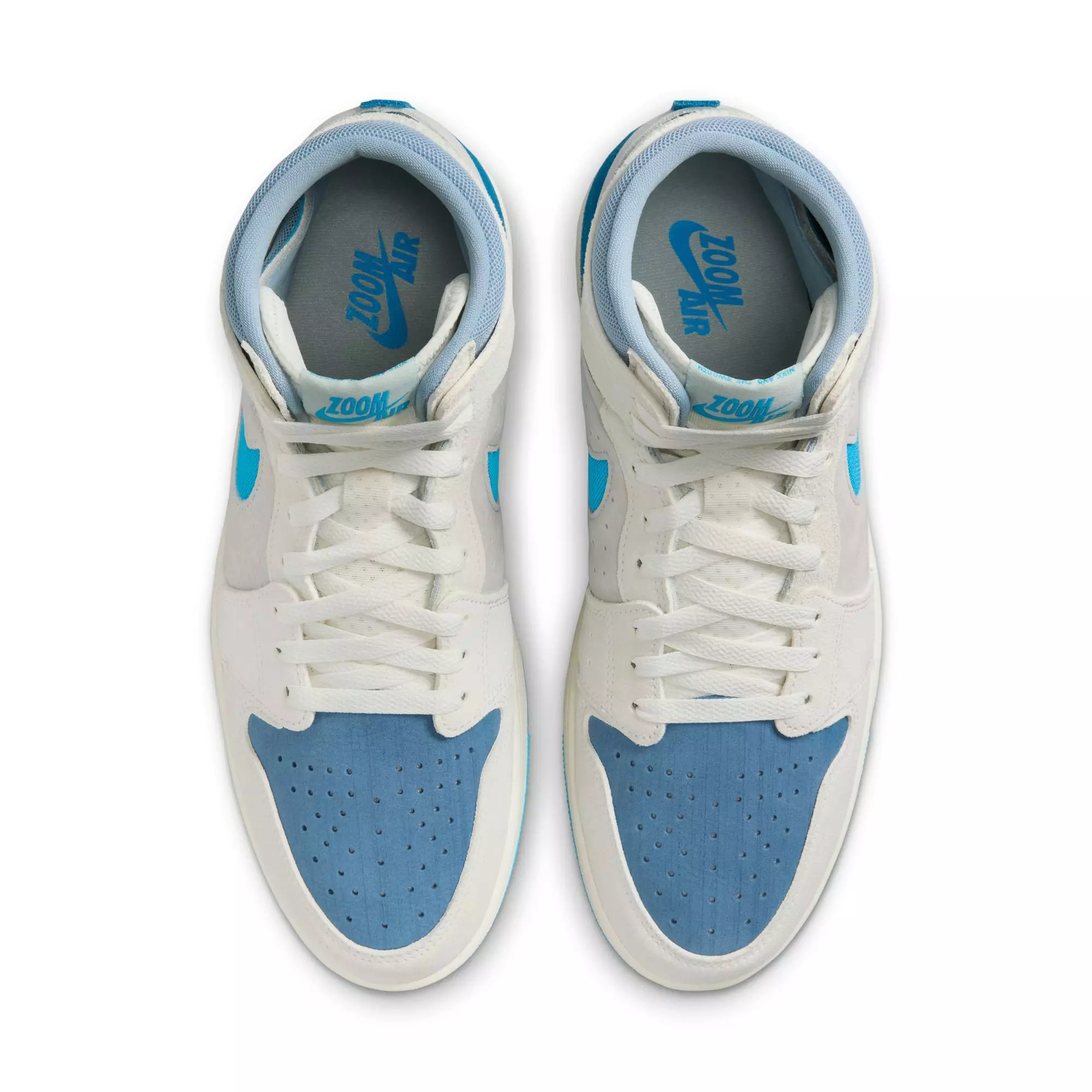 Jordan 1 Zoom CMFT 2 "Sail/Dk Powder Blue/Blue Grey" Men's Shoe - BLUE/WHITE