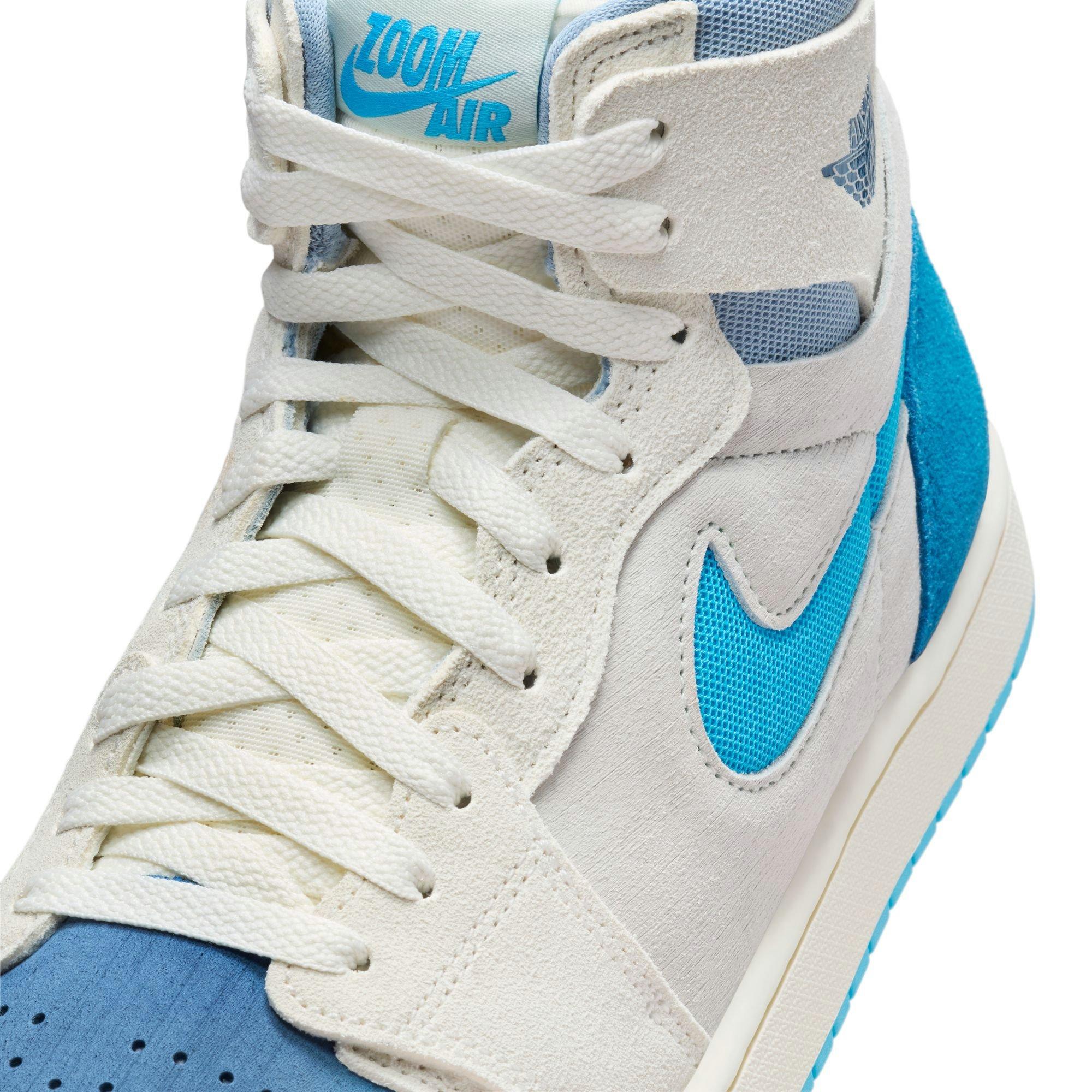 Jordan 1 Zoom CMFT 2 "Sail/Dk Powder Blue/Blue Grey" Men's Shoe - BLUE/WHITE Thumbnail View 10