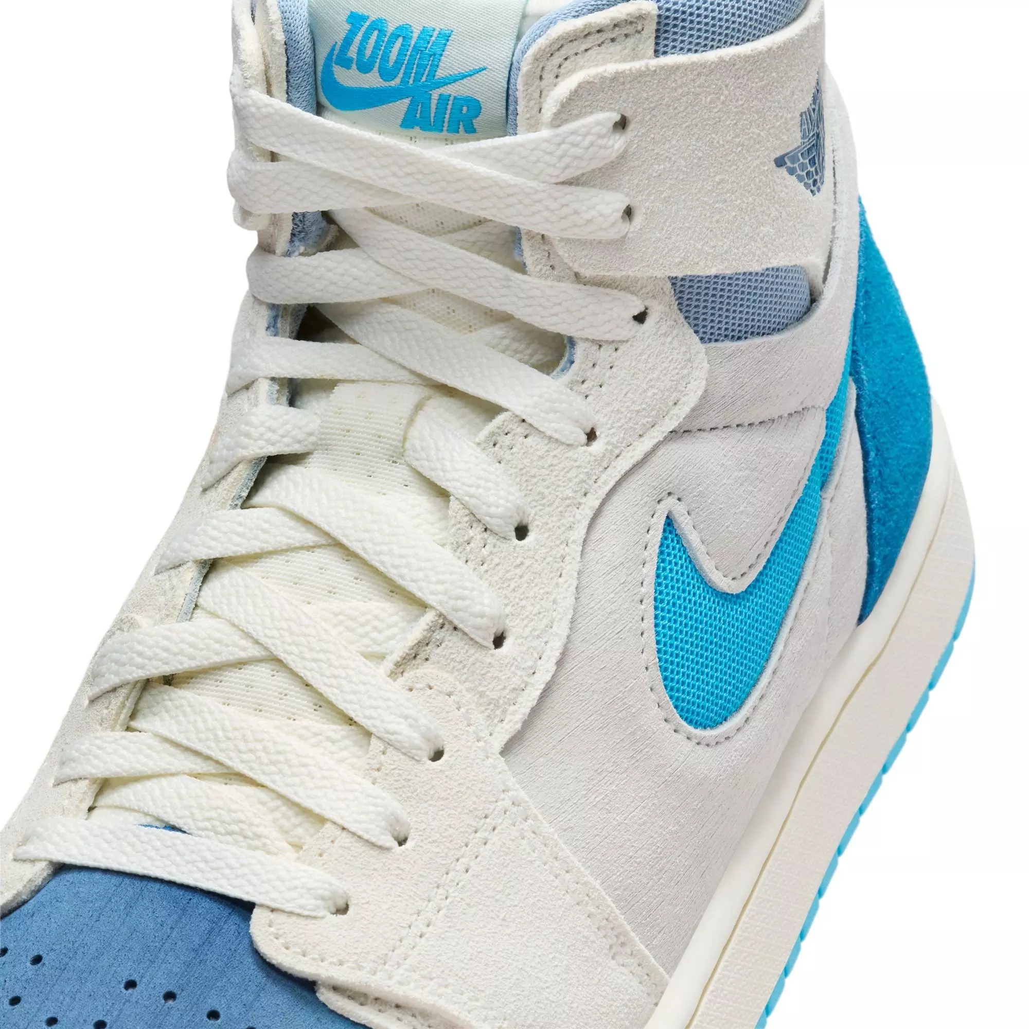 Jordan 1 Zoom CMFT 2 "Sail/Dk Powder Blue/Blue Grey" Men's Shoe - BLUE/WHITE