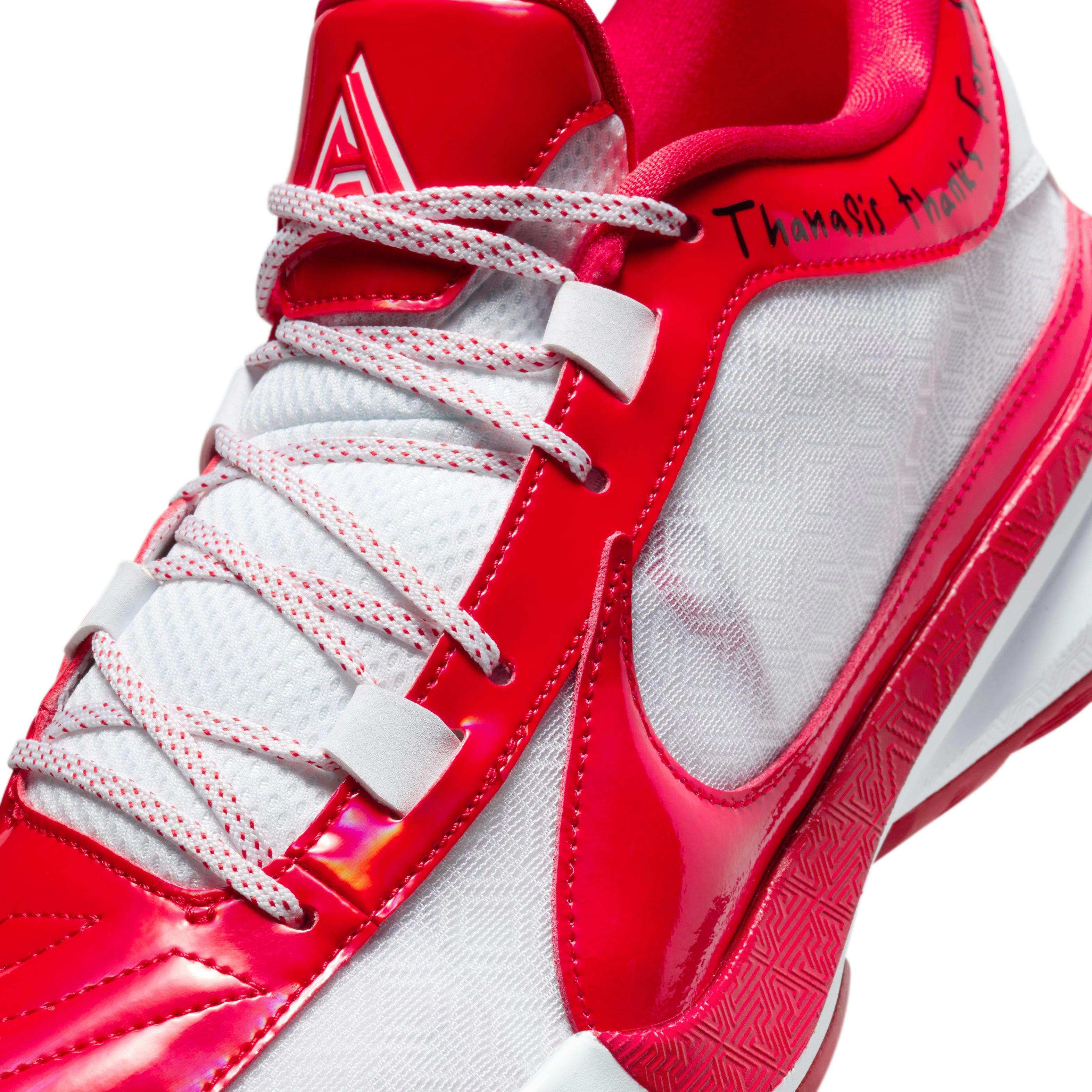 Nike Giannis Freak 5 "ASW" Men's Basketball Shoe - UNIVERSITY RED/WHITE/BRIGHT CRIMSON Thumbnail View 5