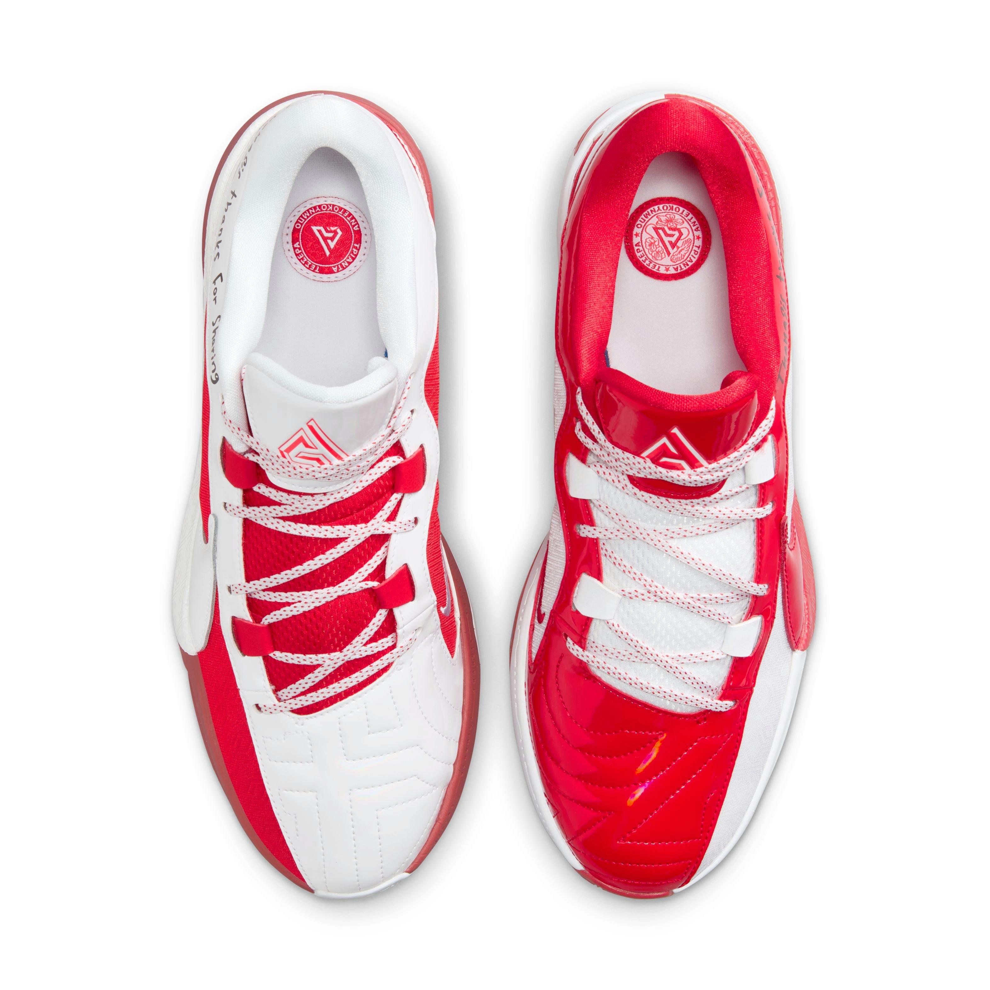 Nike Giannis Freak 5 "ASW" Men's Basketball Shoe - UNIVERSITY RED/WHITE/BRIGHT CRIMSON Thumbnail View 10