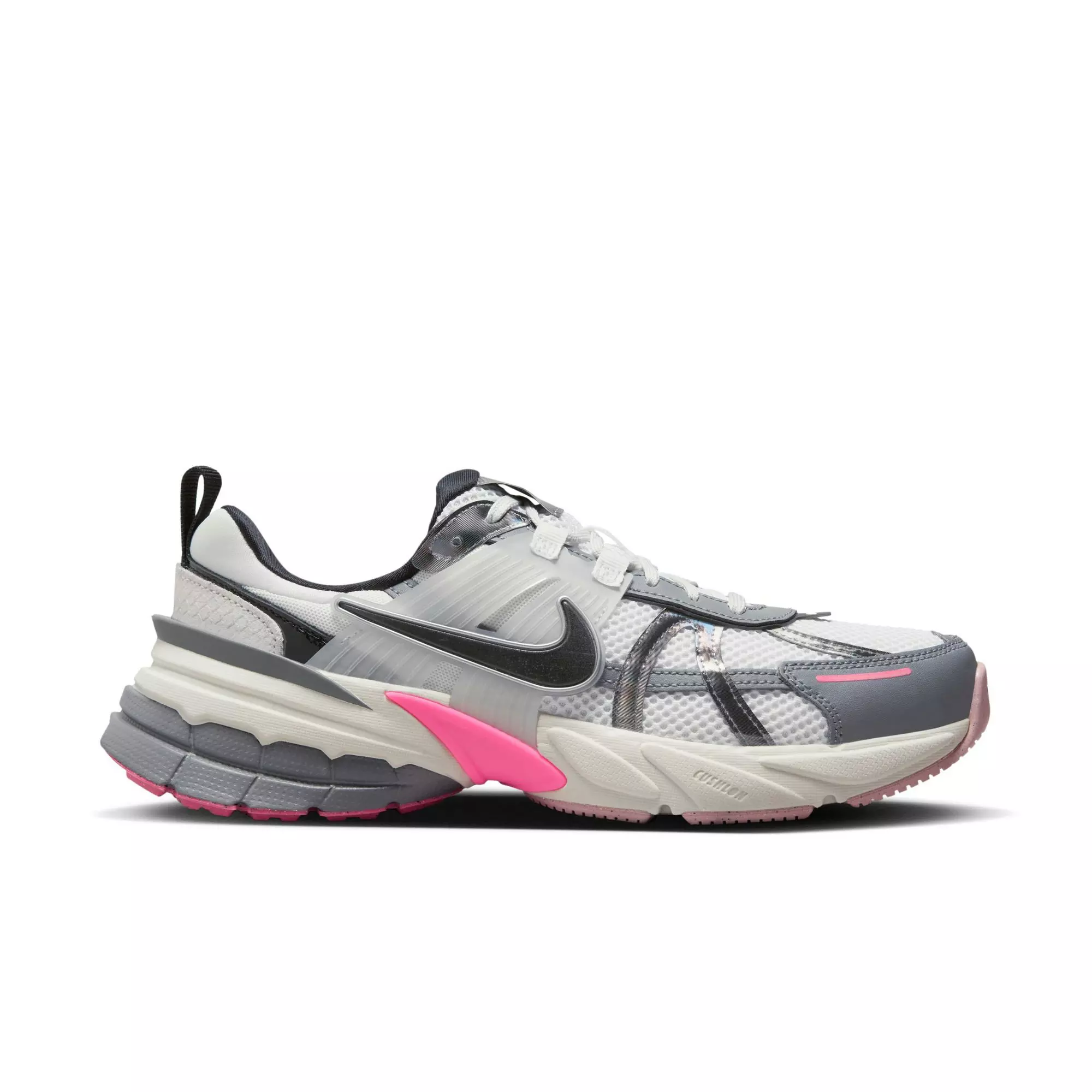 Nike V2K Run "White/Black/Cool Grey/Multi-Color" Women's Shoe - PINK/GREY