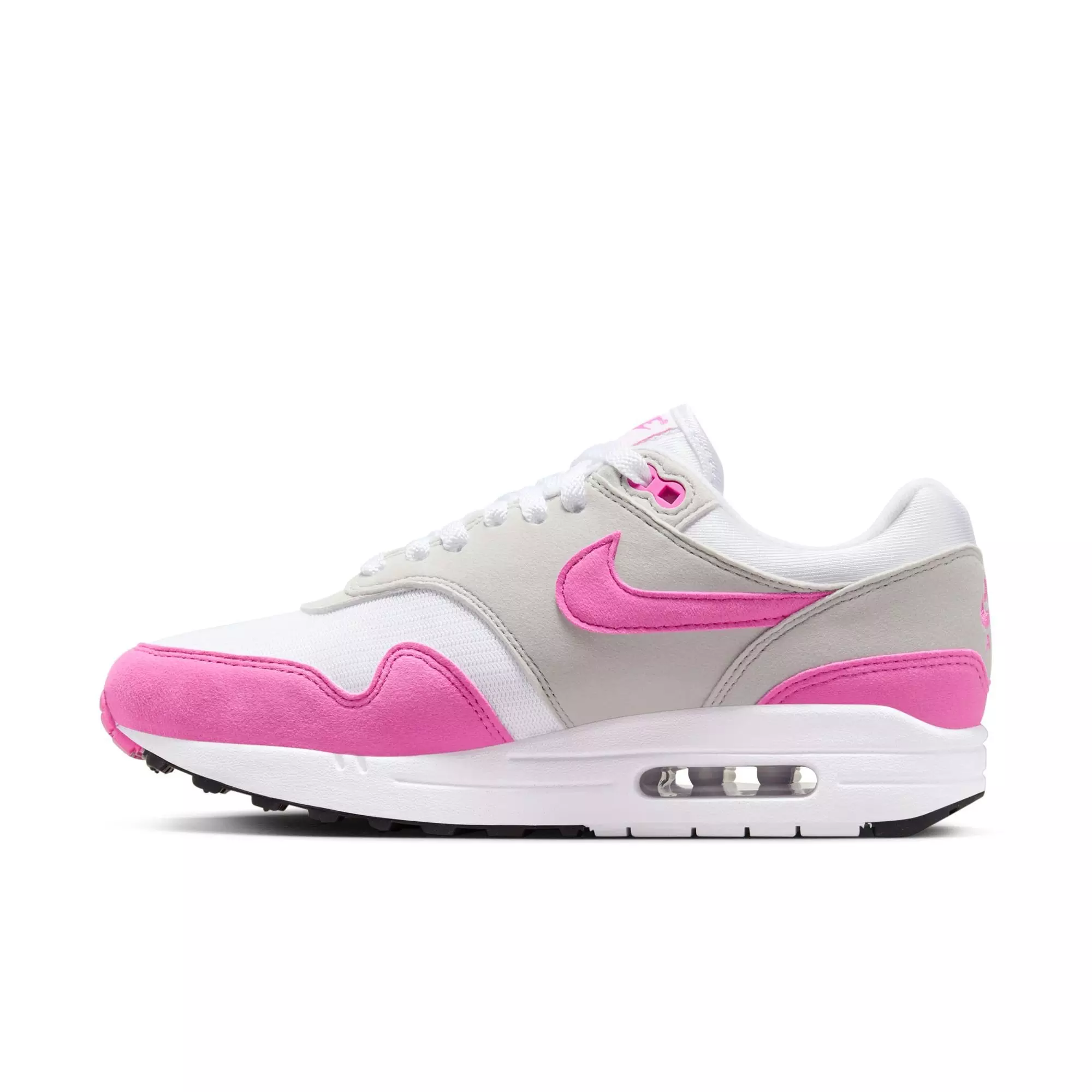 Nike Air Max 1 "White/Playful Pink/Neutral Grey/Black" Women's Shoe - WHITE/PINK