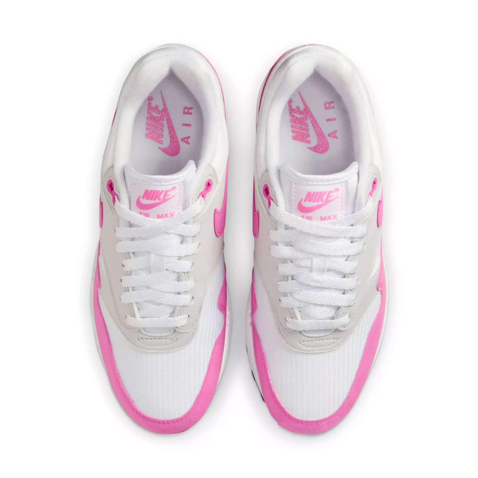 Nike Air Max 1 "White/Playful Pink/Neutral Grey/Black" Women's Shoe - WHITE/PINK