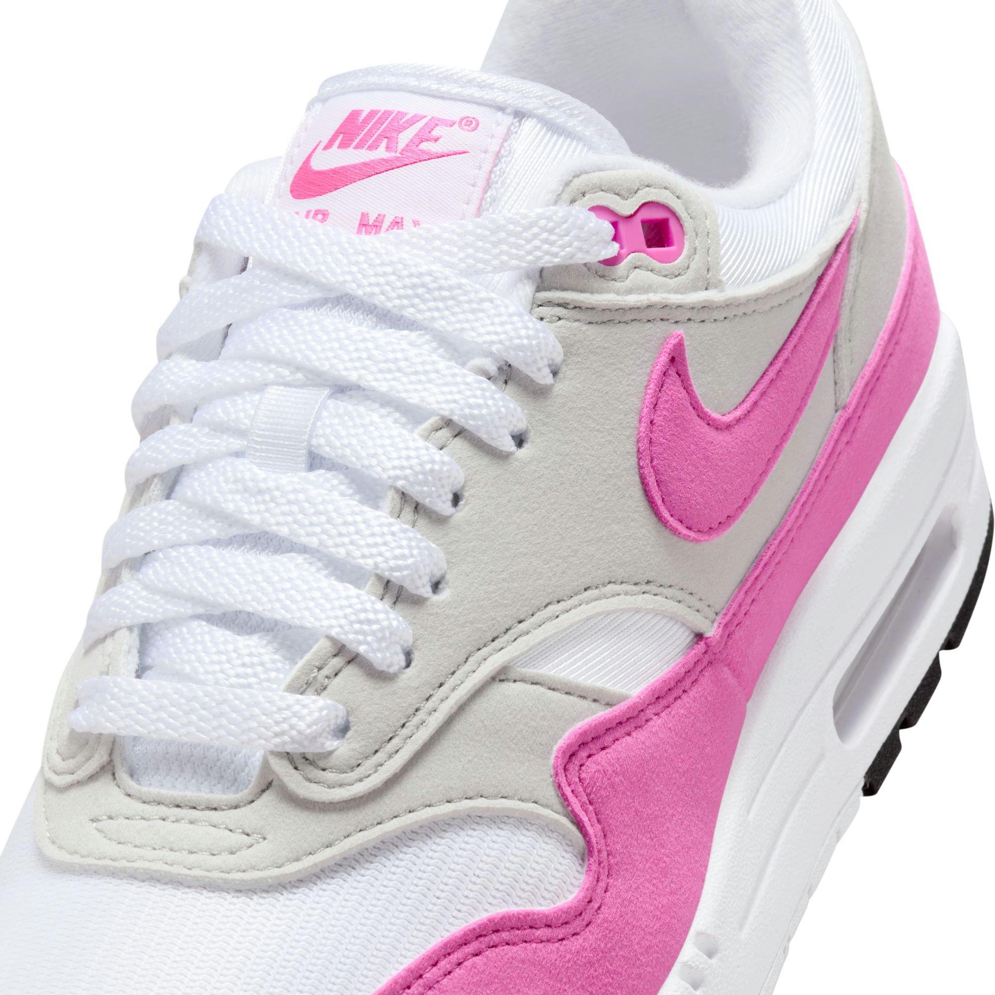 Nike Air Max 1 "White/Playful Pink/Neutral Grey/Black" Women's Shoe - WHITE/PINK Thumbnail View 9