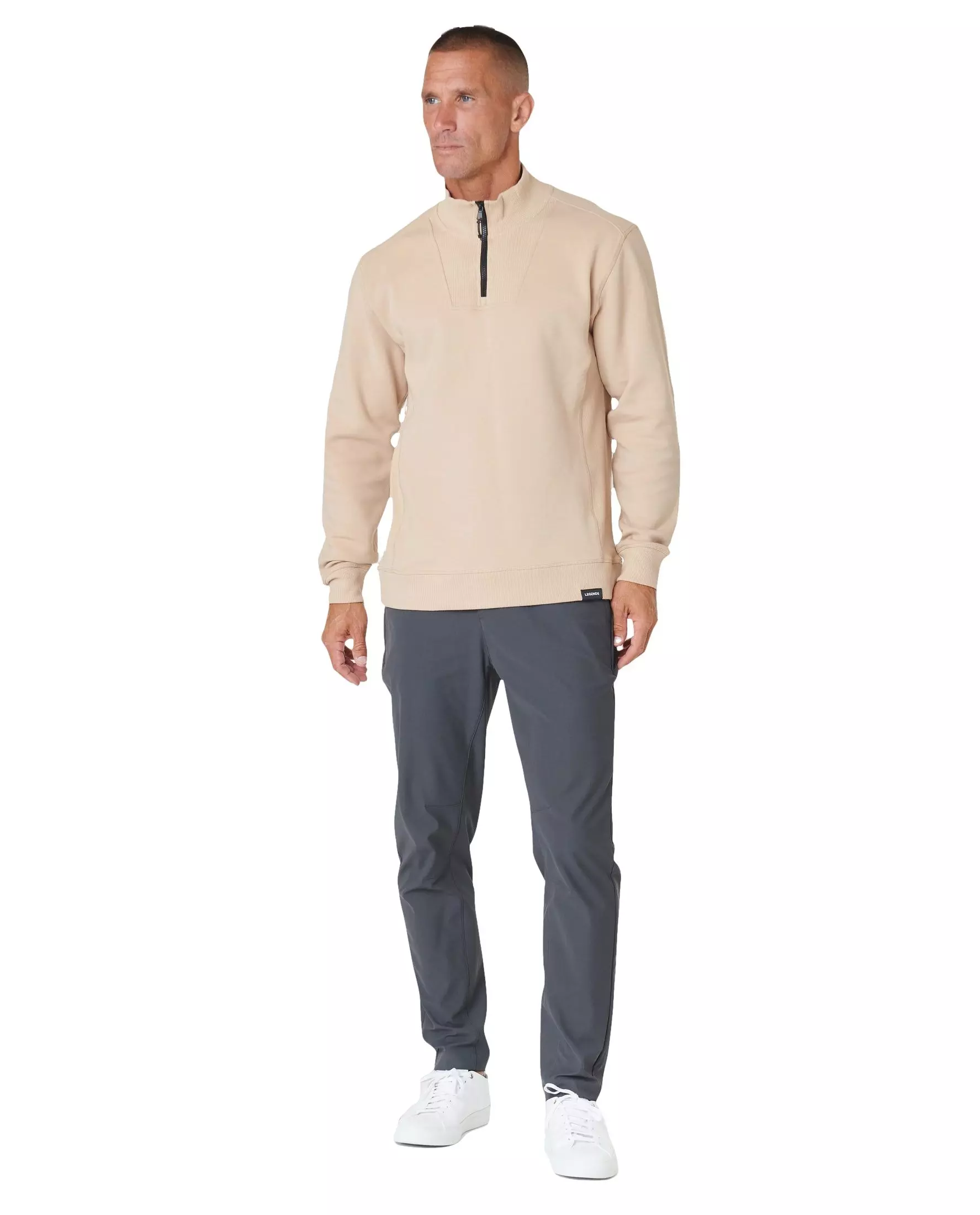 Legends Men's Highland 1/4 Zip Top - River Rock - GREY