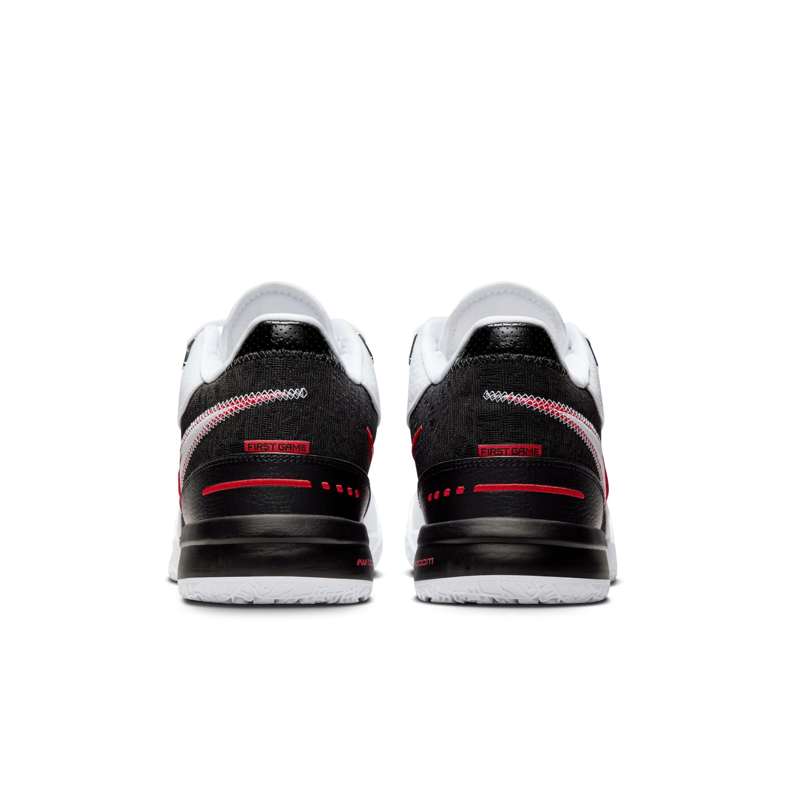 Nike LeBron NXXT Gen AMPD "First Game" Men's Basketball Shoe - WHITE/BLACK/UNIVERSITY RED Thumbnail View 8