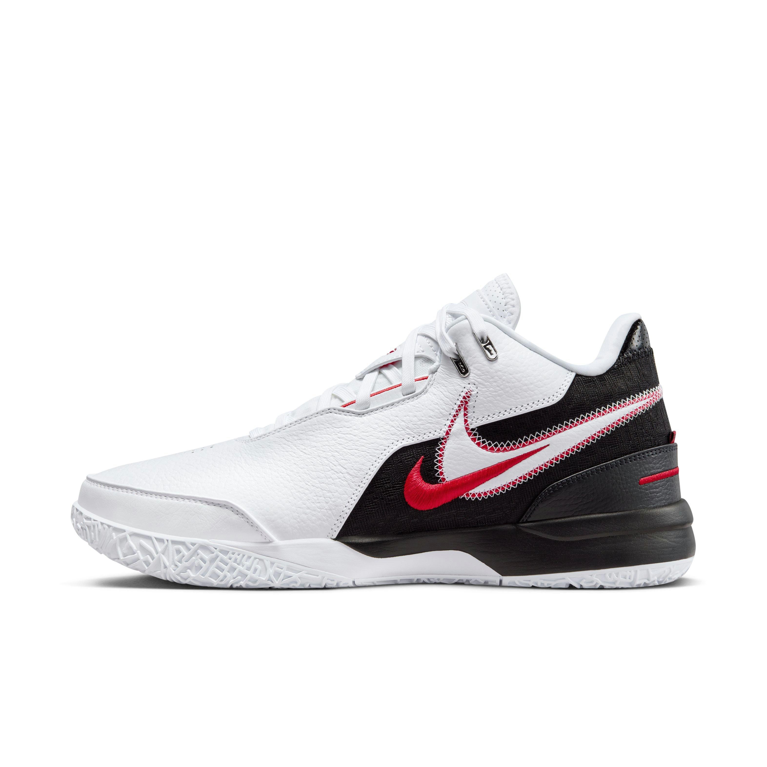 Nike LeBron NXXT Gen AMPD "First Game" Men's Basketball Shoe - WHITE/BLACK/UNIVERSITY RED Thumbnail View 6