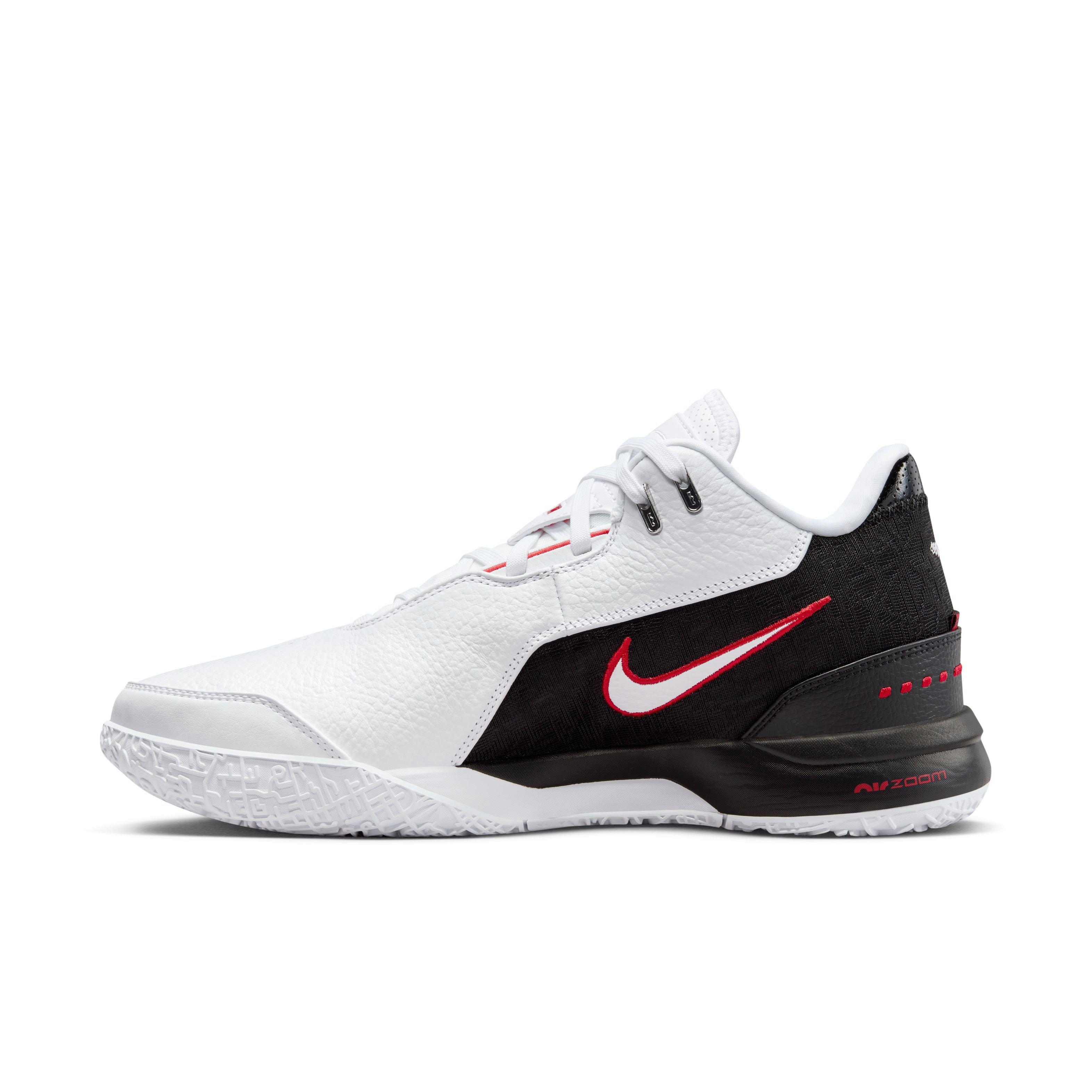Nike LeBron NXXT Gen AMPD "First Game" Men's Basketball Shoe - WHITE/BLACK/UNIVERSITY RED Thumbnail View 7