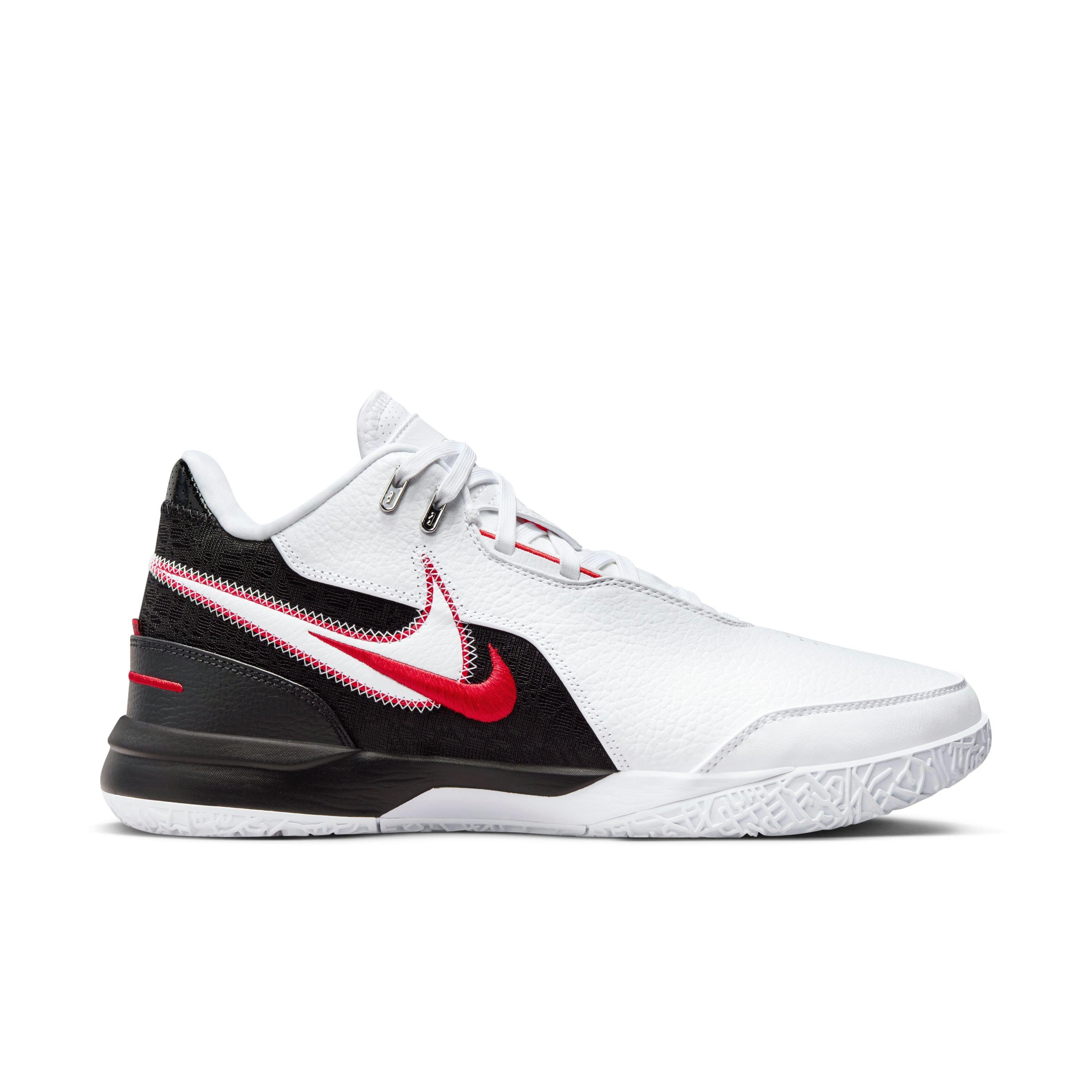 Nike LeBron NXXT Gen AMPD "First Game" Men's Basketball Shoe - WHITE/BLACK/UNIVERSITY RED Thumbnail View 1