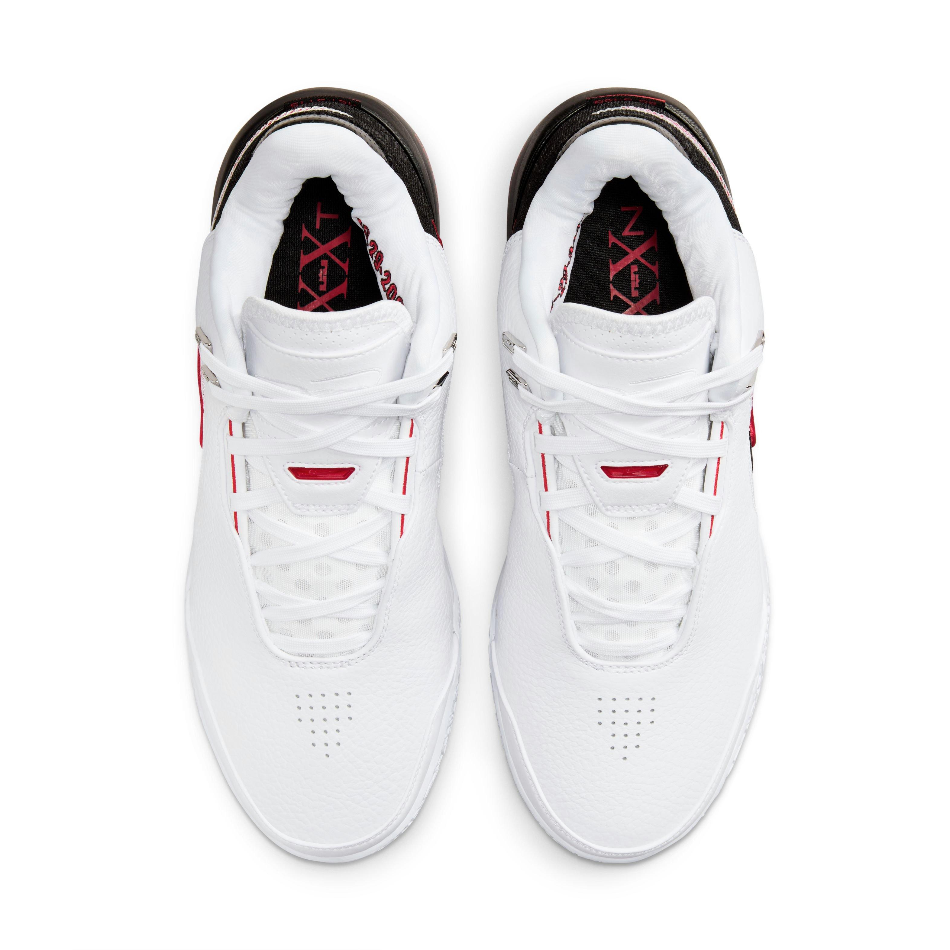 Nike LeBron NXXT Gen AMPD "First Game" Men's Basketball Shoe - WHITE/BLACK/UNIVERSITY RED Thumbnail View 9