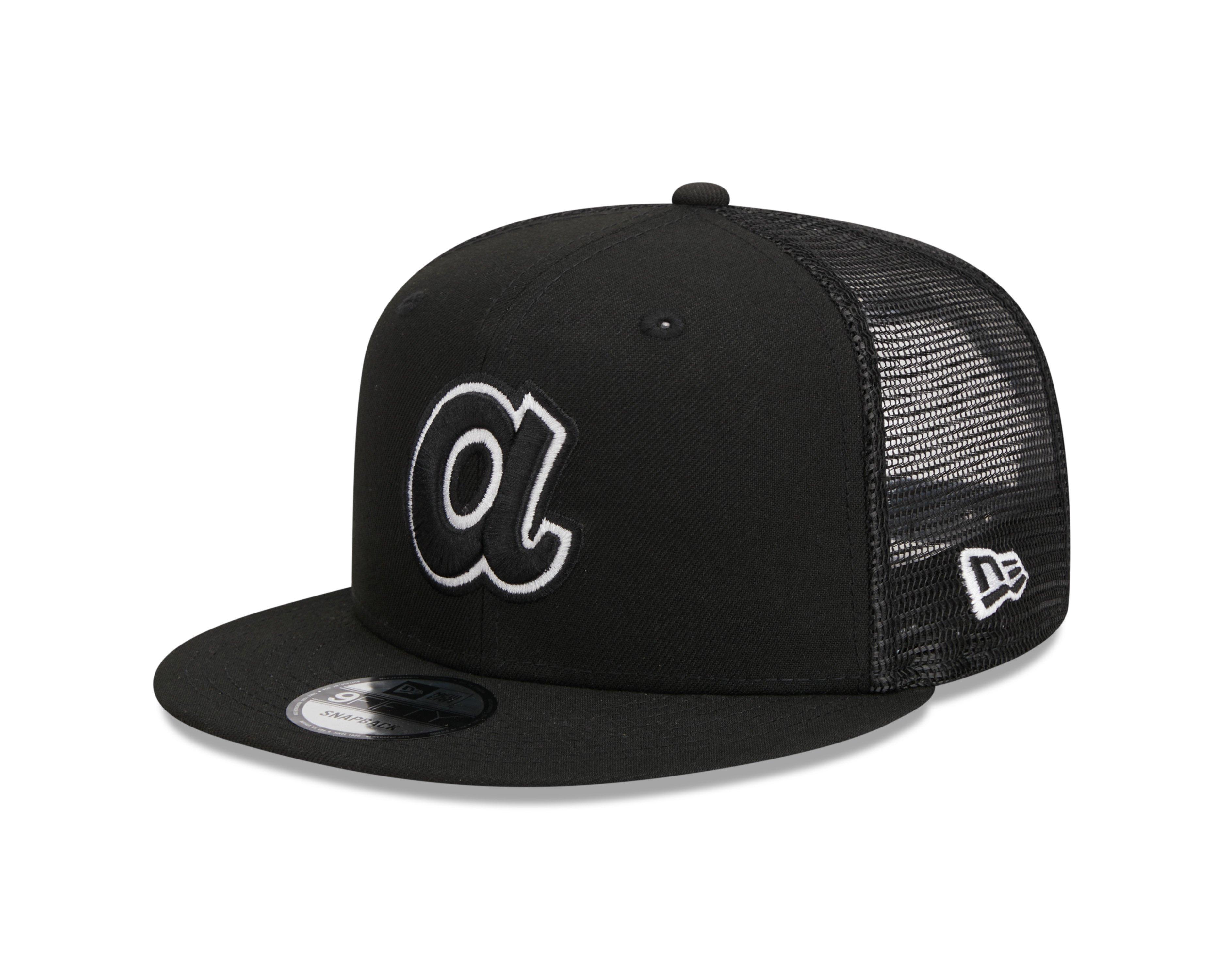 New Era Atlanta Braves 9FIFTY Evergreen Trucker Snapback - BLACK/WHITE