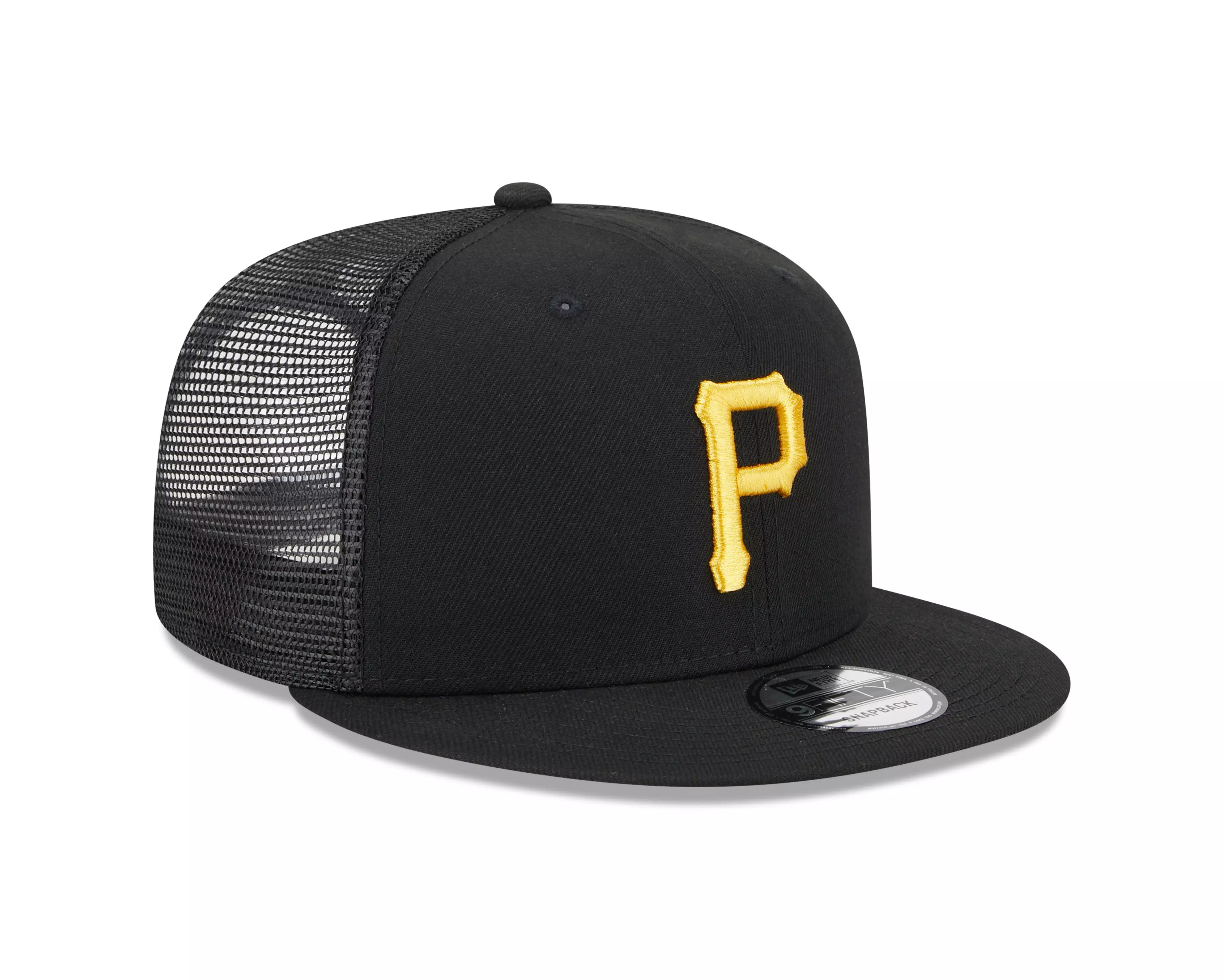 New Era Pittsburgh Pirates 9FIFTY Trucker Snapback Hat-Black - BLACK