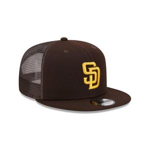 New Era San Diego Padres 9FIFTY Evergreen Trucker Snapback Hat-Brown