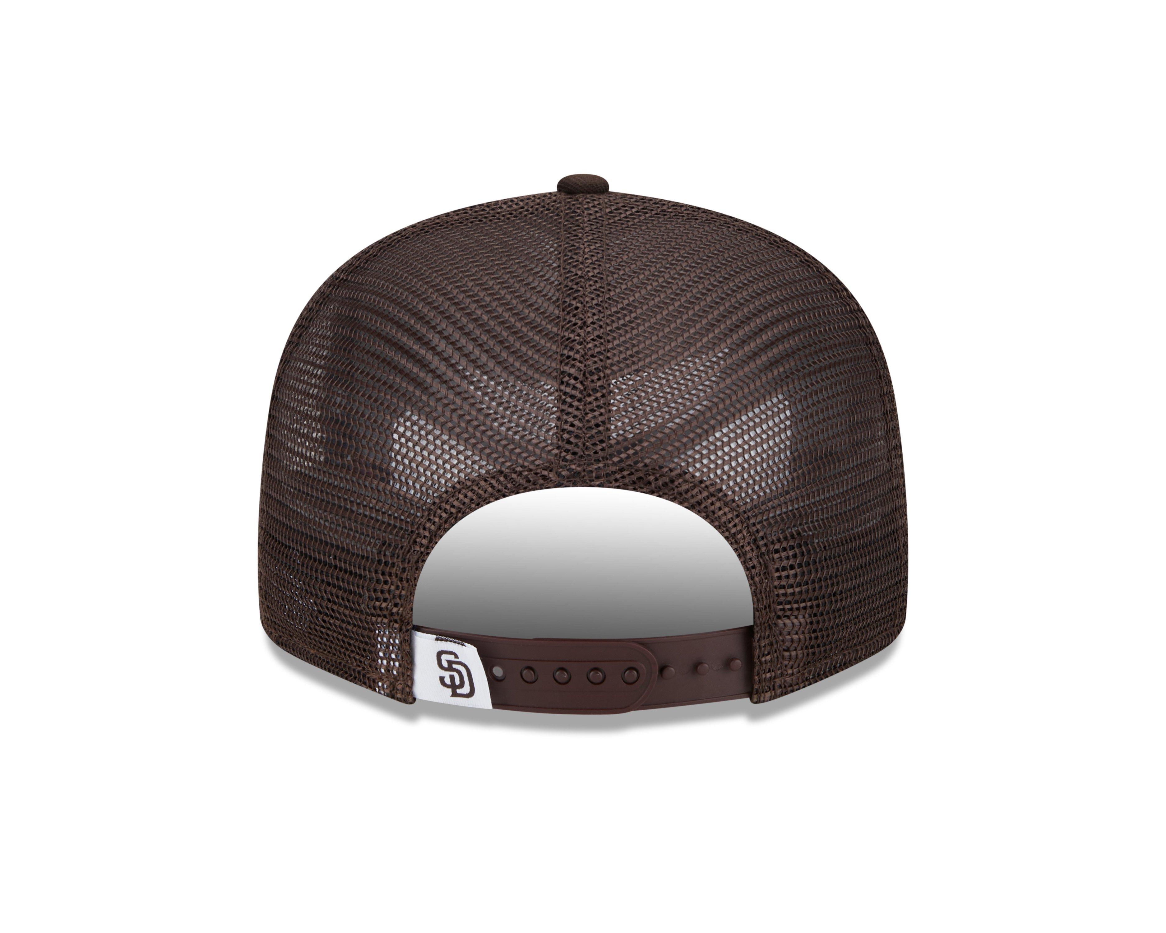 New Era San Diego Padres 9FIFTY Evergreen Trucker Snapback Hat - Brown - BROWN Thumbnail View 3