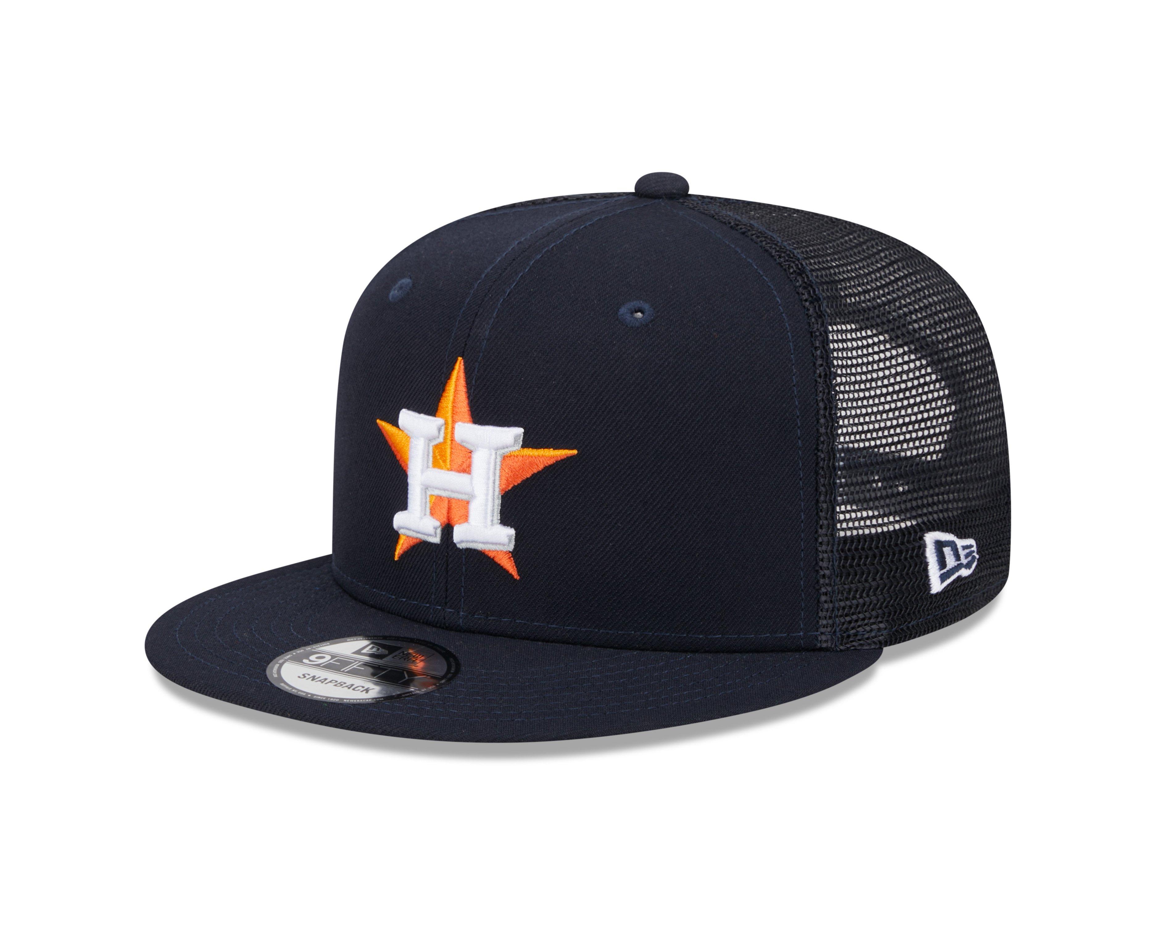New Era Houston Astros 9FIFTY Evergreen Navy Trucker Snapback Hat