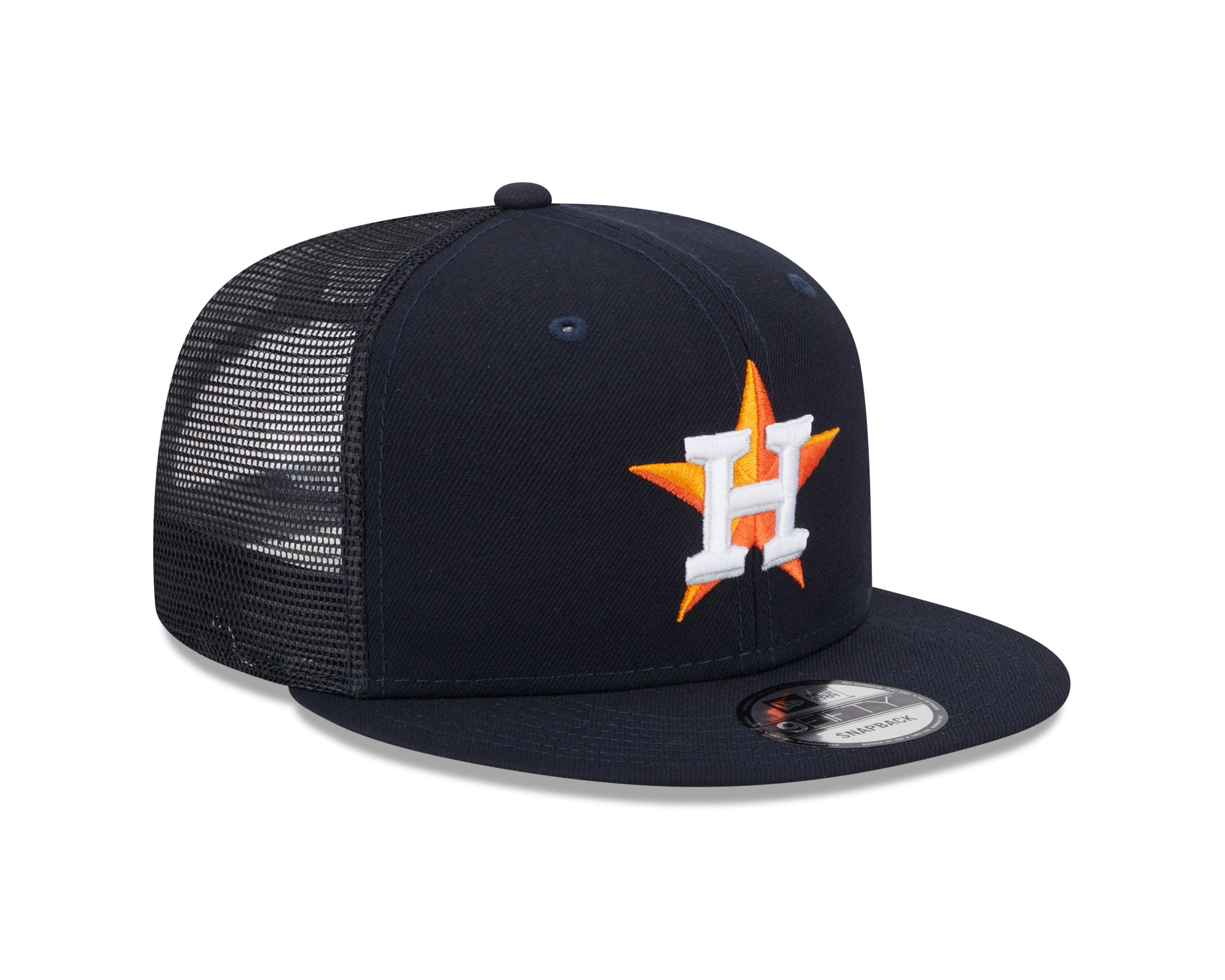 New Era Houston Astros 9FIFTY Evergreen Navy Trucker Snapback Hat