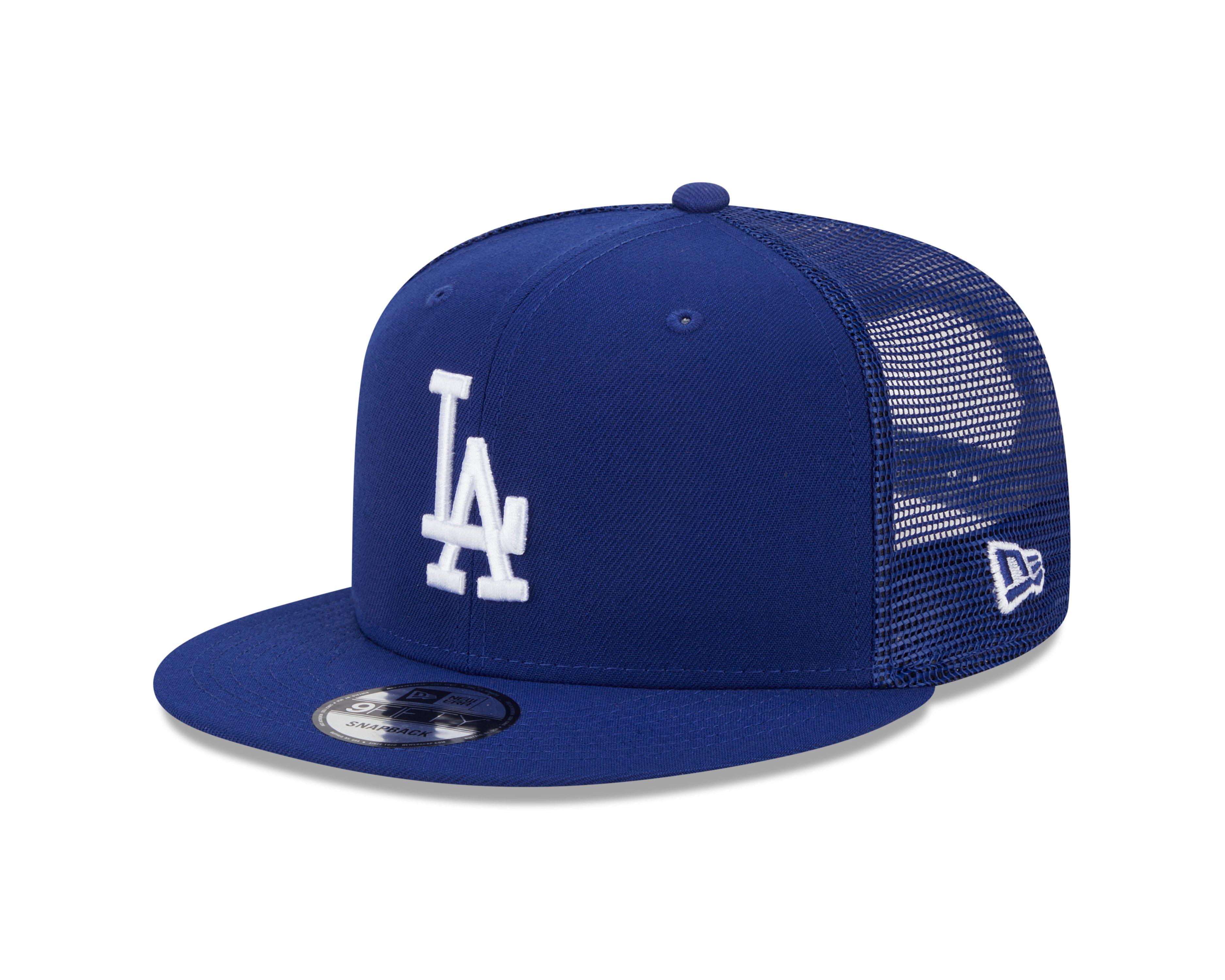 New Era Los Angeles Dodgers 9FIFTY Evergreen Trucker Snapback Hat - Blue - BLUE Thumbnail View 1