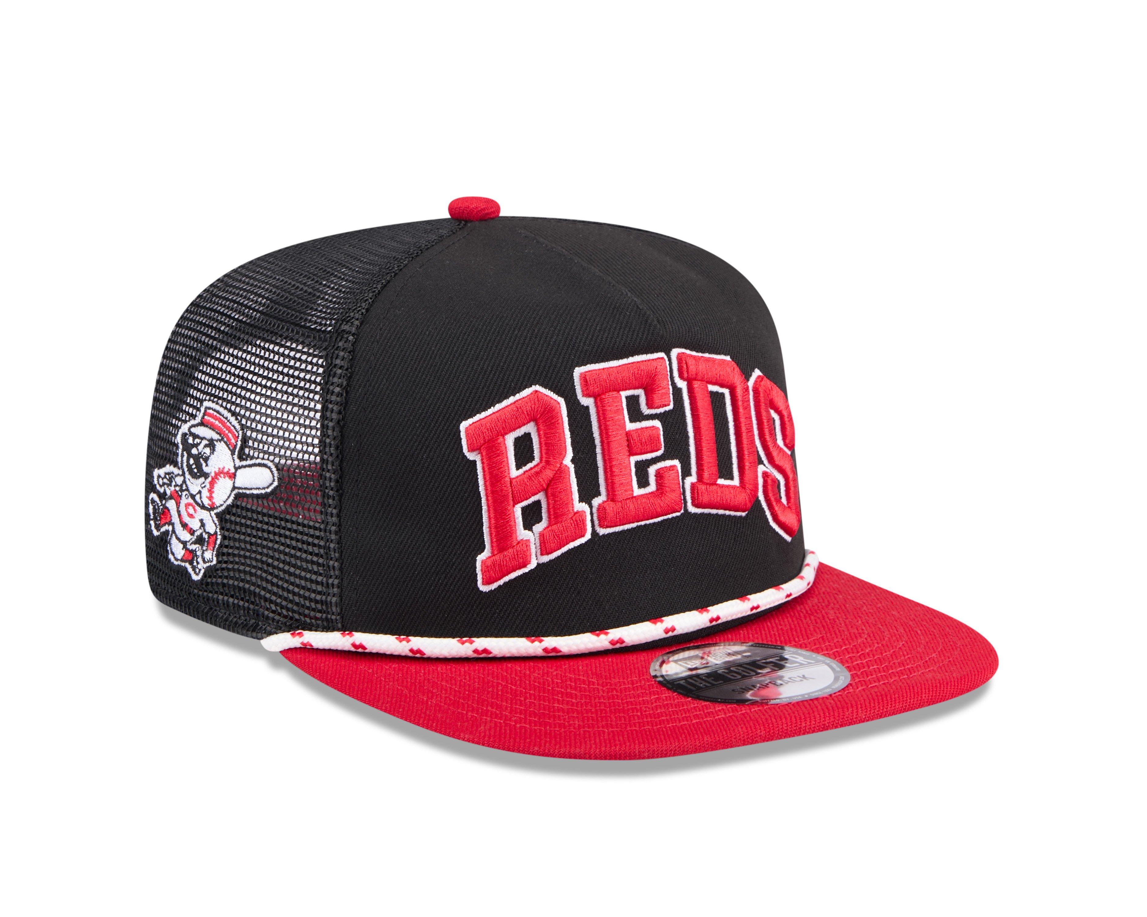 New Era Cincinnati Reds Golfer Throwback Black/Red Snapback