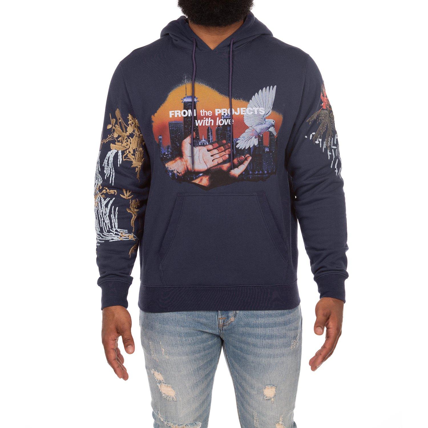 AKOO Men's With Love Hoodie - Blue - BLUE