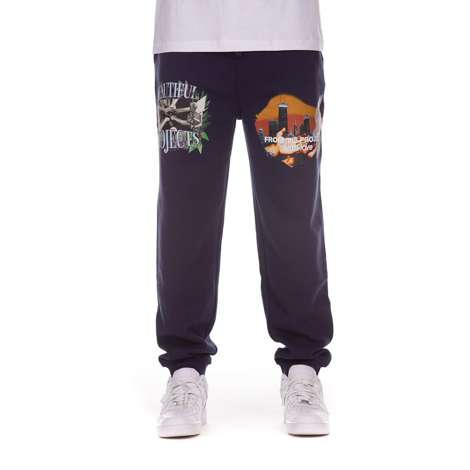 AKOO Men's Love Project Sweatpants - Blue - BLUE