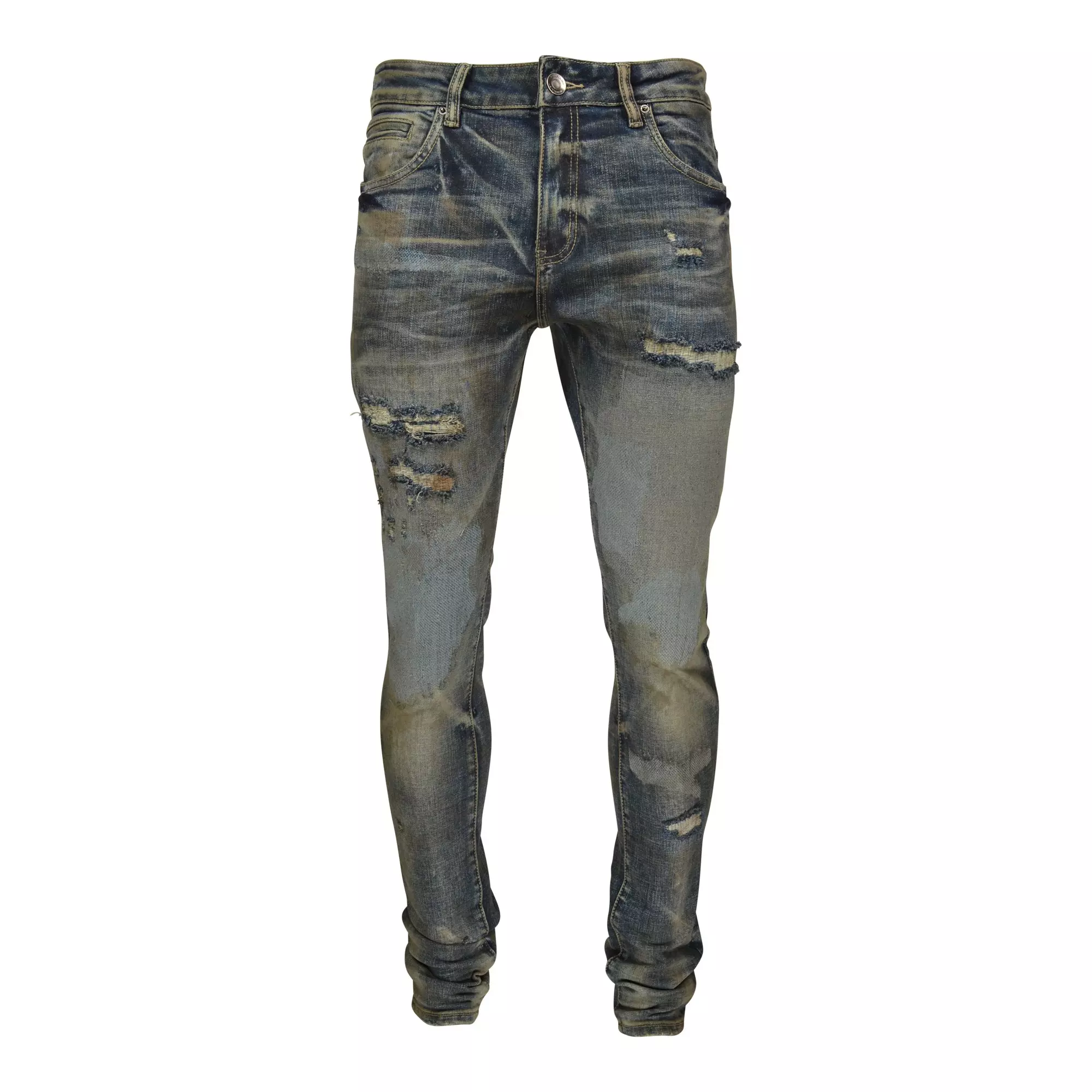 Embellish Men's Brighton Slim Fit Jeans - Medium Blue - BLUE