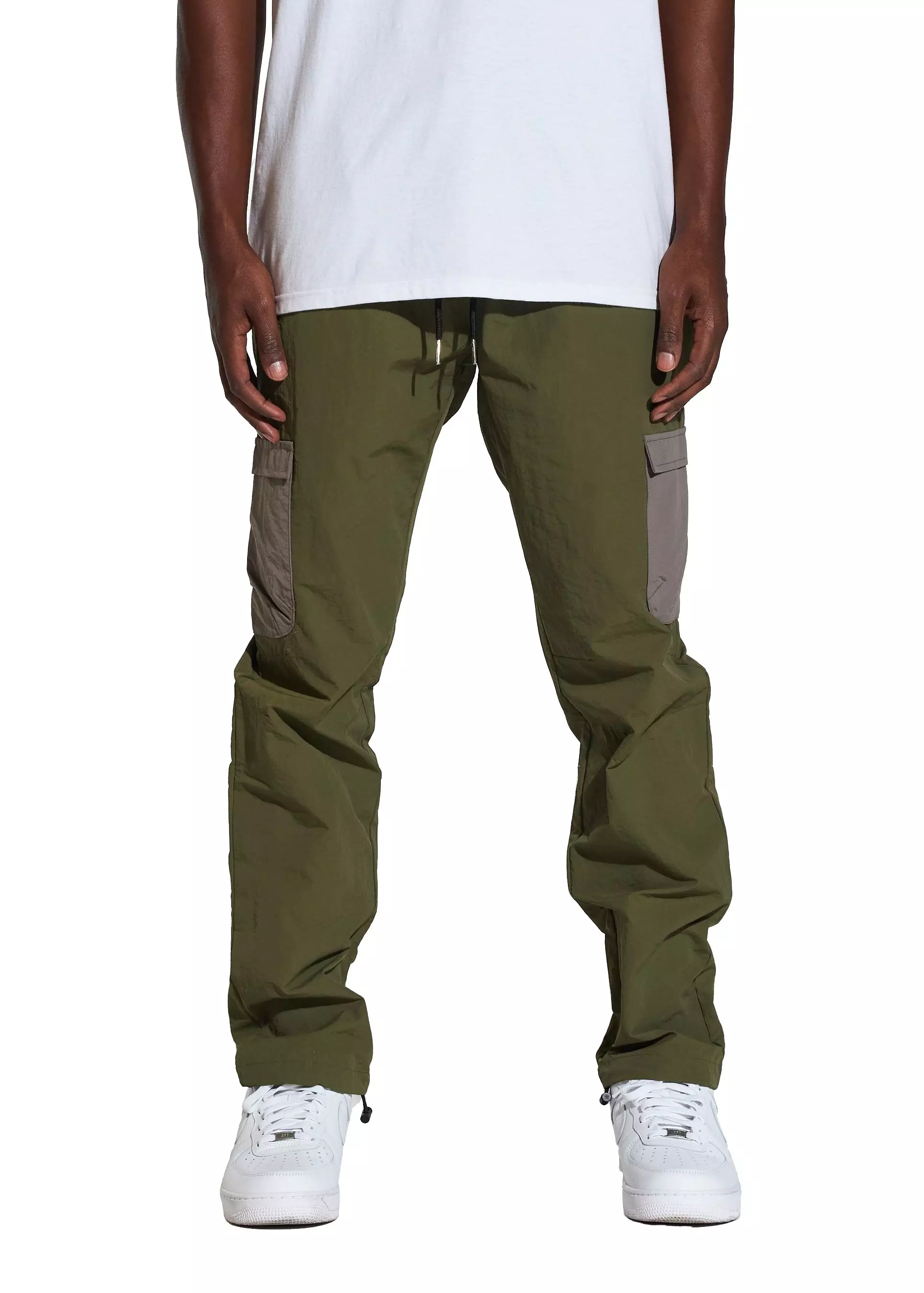 Crysp Denim Men's Zion Nylon Cargo Pants - Olive - OLIVE