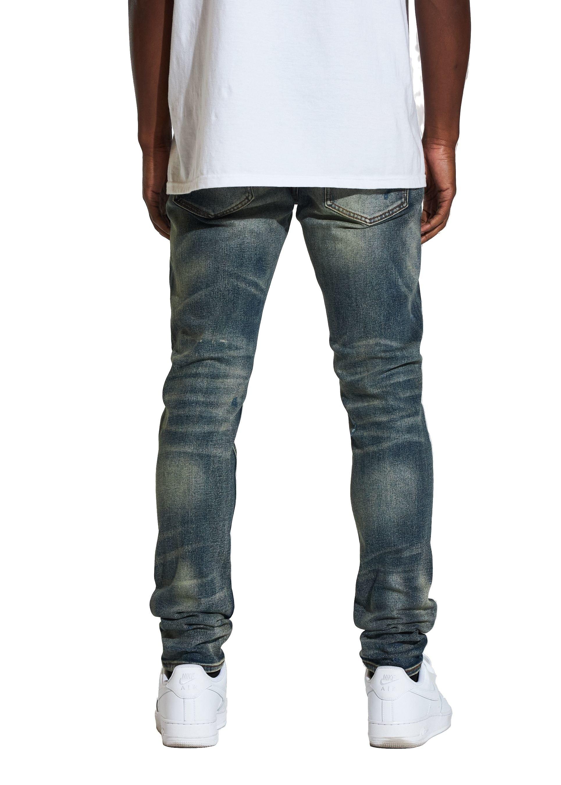 &nbsp;&nbsp;Crysp Denim Men's Atlantic Indigo Skinny Fit Jeans - DK BLUE Thumbnail View 2