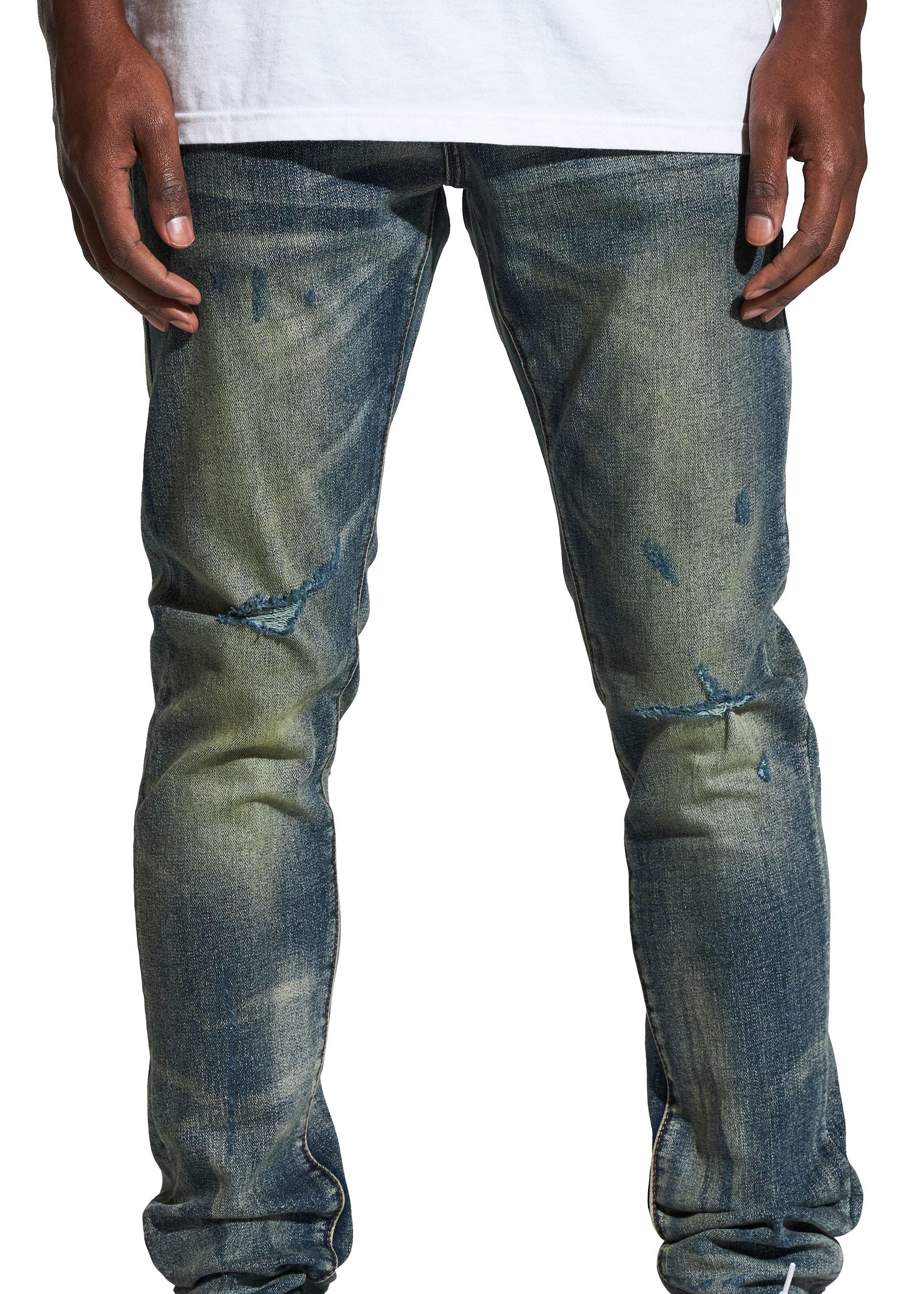 &nbsp;&nbsp;Crysp Denim Men's Atlantic Indigo Skinny Fit Jeans - DK BLUE Thumbnail View 5