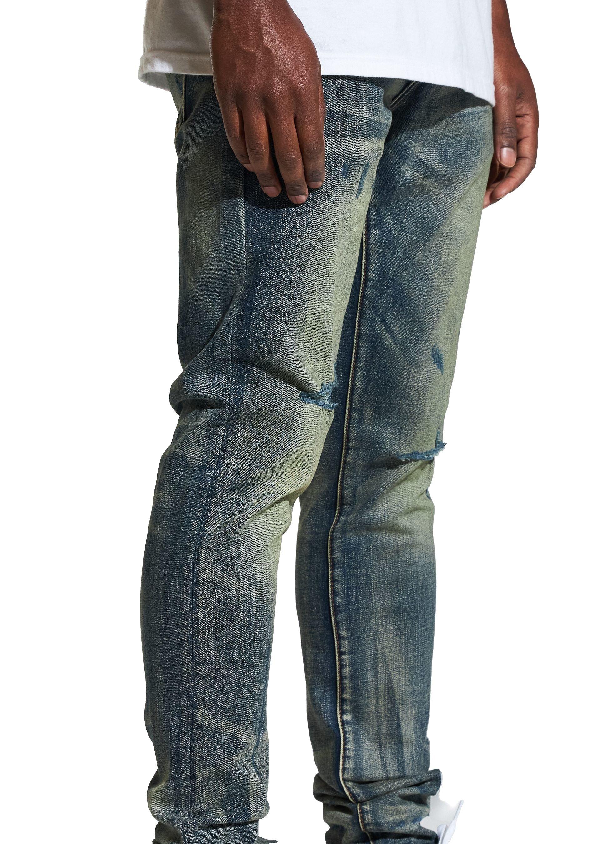 &nbsp;&nbsp;Crysp Denim Men's Atlantic Indigo Skinny Fit Jeans - DK BLUE Thumbnail View 6