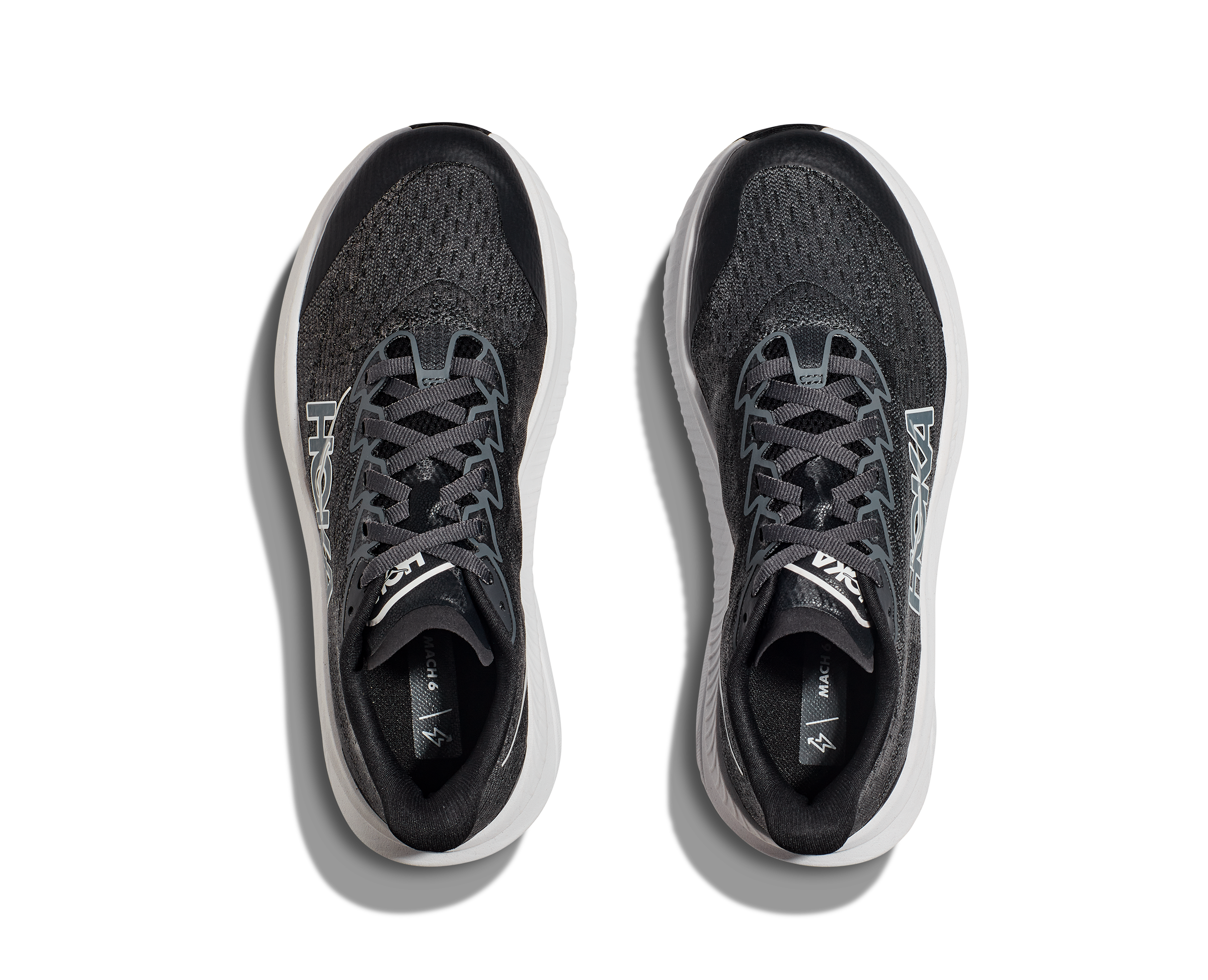 Hoka Mach 6 Grade School Kids' "Black/White" Running Shoe