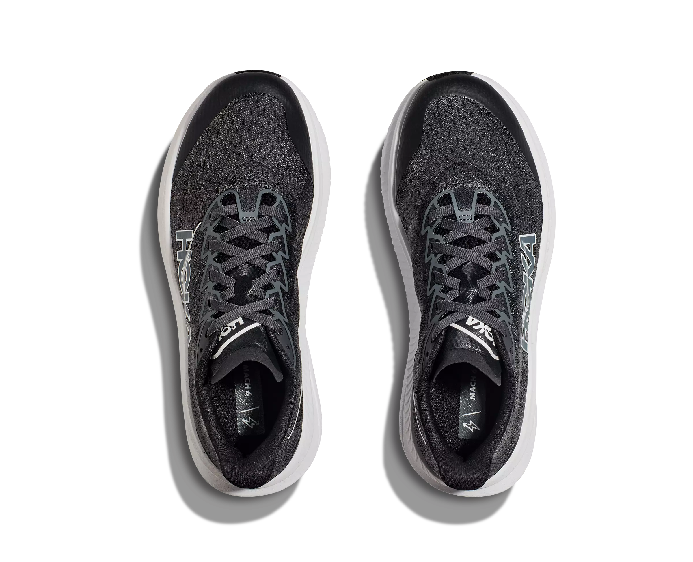 Hoka Mach 6 "Black/White" Grade School Kids' Running Shoe - BLACK/WHITE