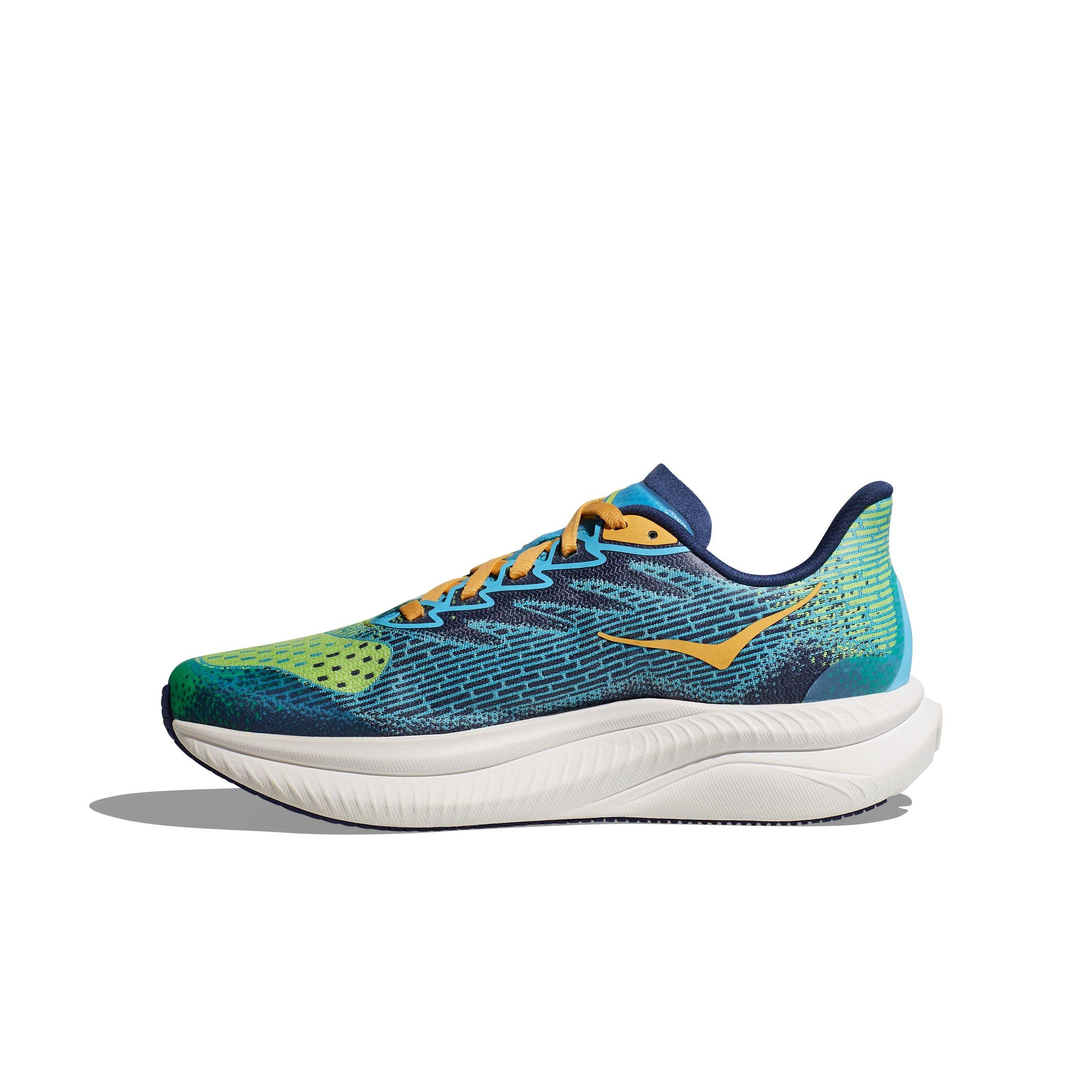 Hoka Mach 6 "Lettuce/Bellwether Blue" Grade School Boys' Running Shoe - GREEN/BLUE Thumbnail View 2