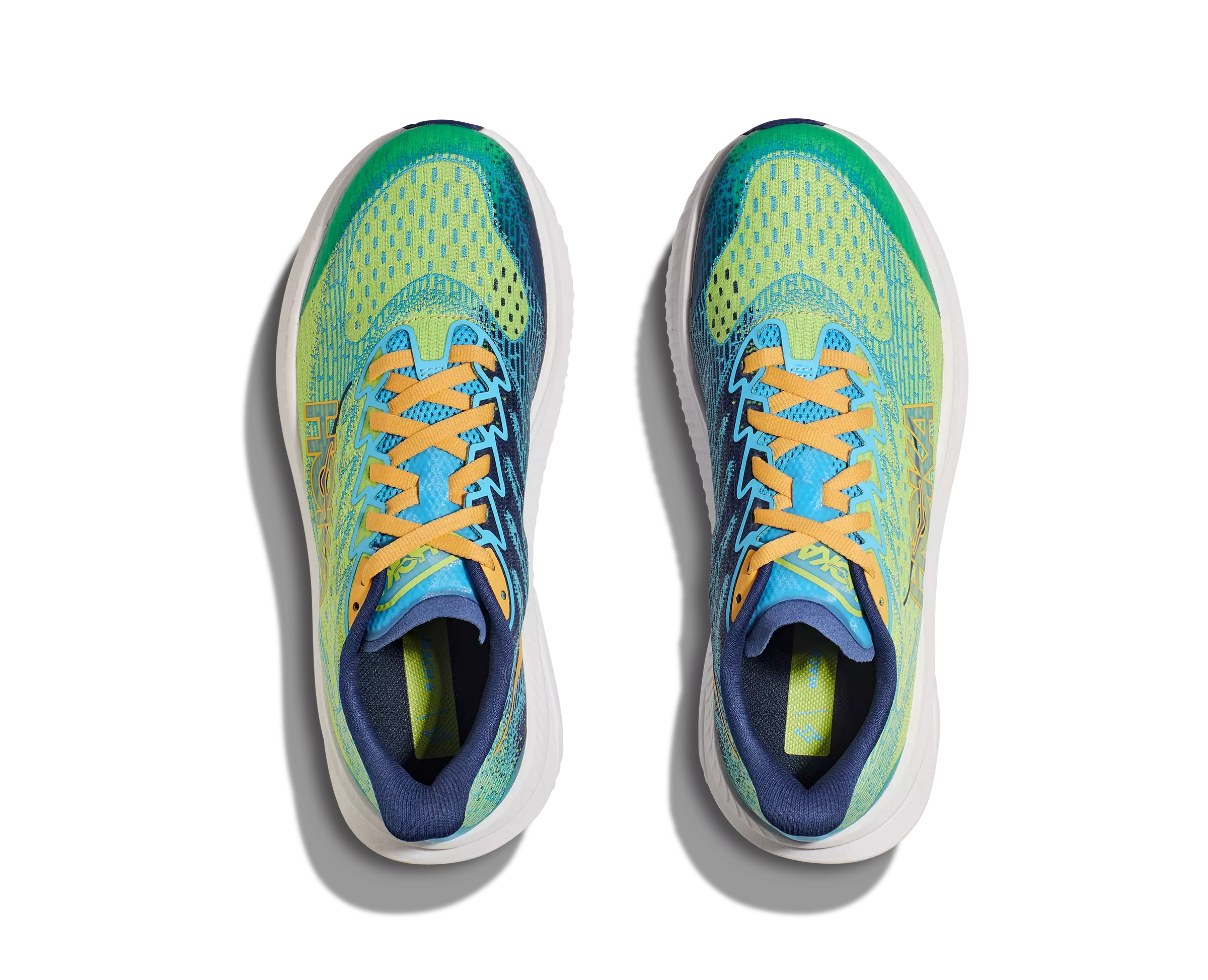 Hoka Mach 6 "Lettuce/Bellwether Blue" Grade School Boys' Running Shoe - GREEN/BLUE