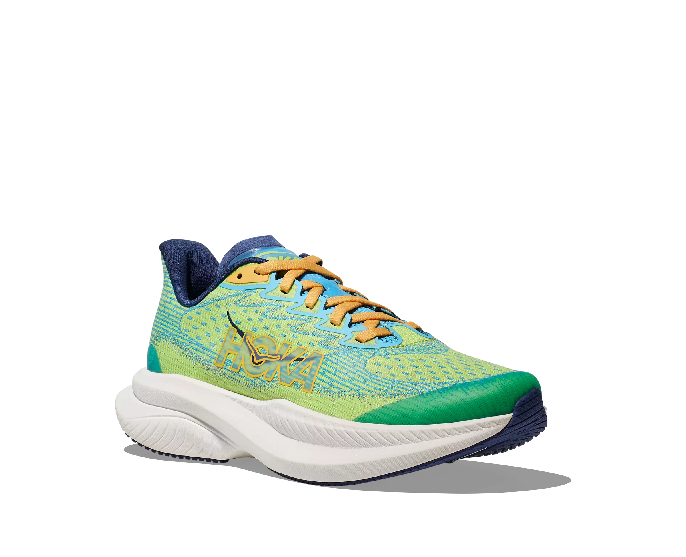 Hoka Mach 6 "Lettuce/Bellwether Blue" Grade School Boys' Running Shoe - GREEN/BLUE