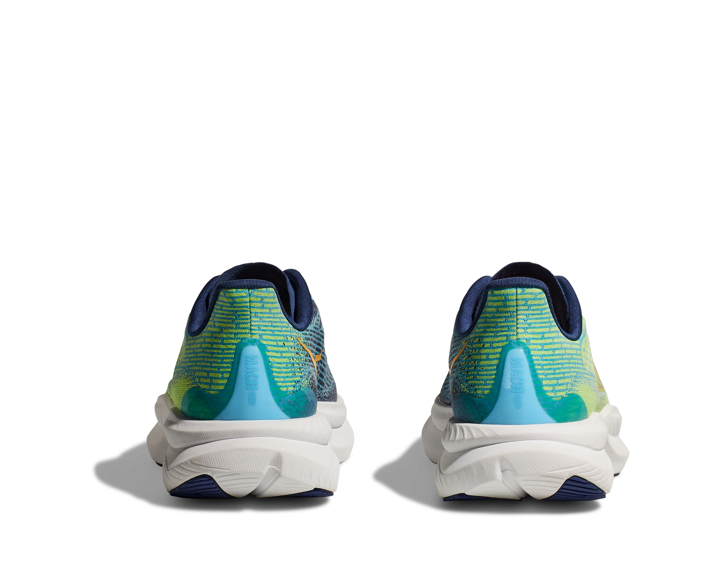 Hoka Mach 6 "Lettuce/Bellwether Blue" Grade School Boys' Running Shoe - GREEN/BLUE Thumbnail View 6