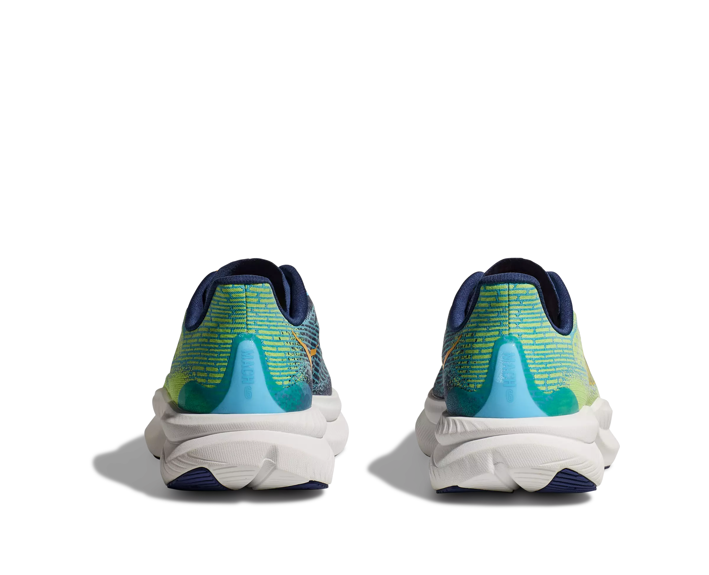 Hoka Mach 6 "Lettuce/Bellwether Blue" Grade School Boys' Running Shoe - GREEN/BLUE