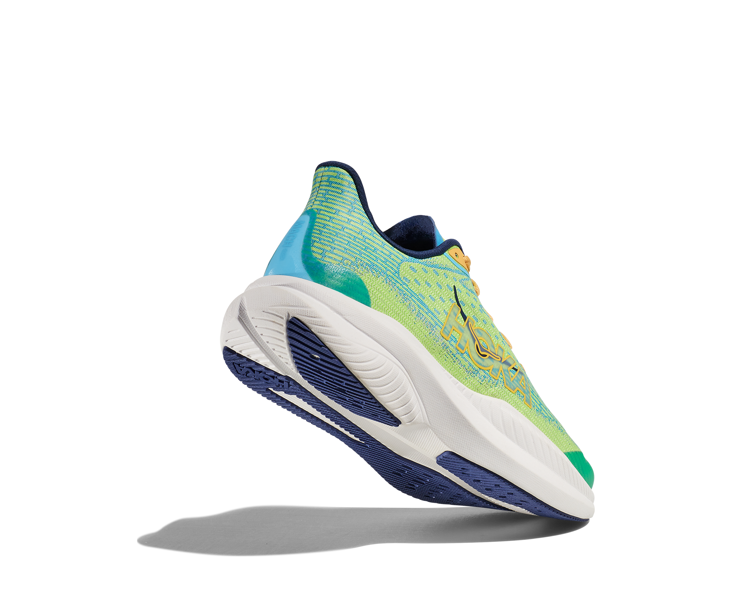 Hoka Mach 6 "Lettuce/Bellwether Blue" Grade School Boys' Running Shoe - GREEN/BLUE Thumbnail View 7