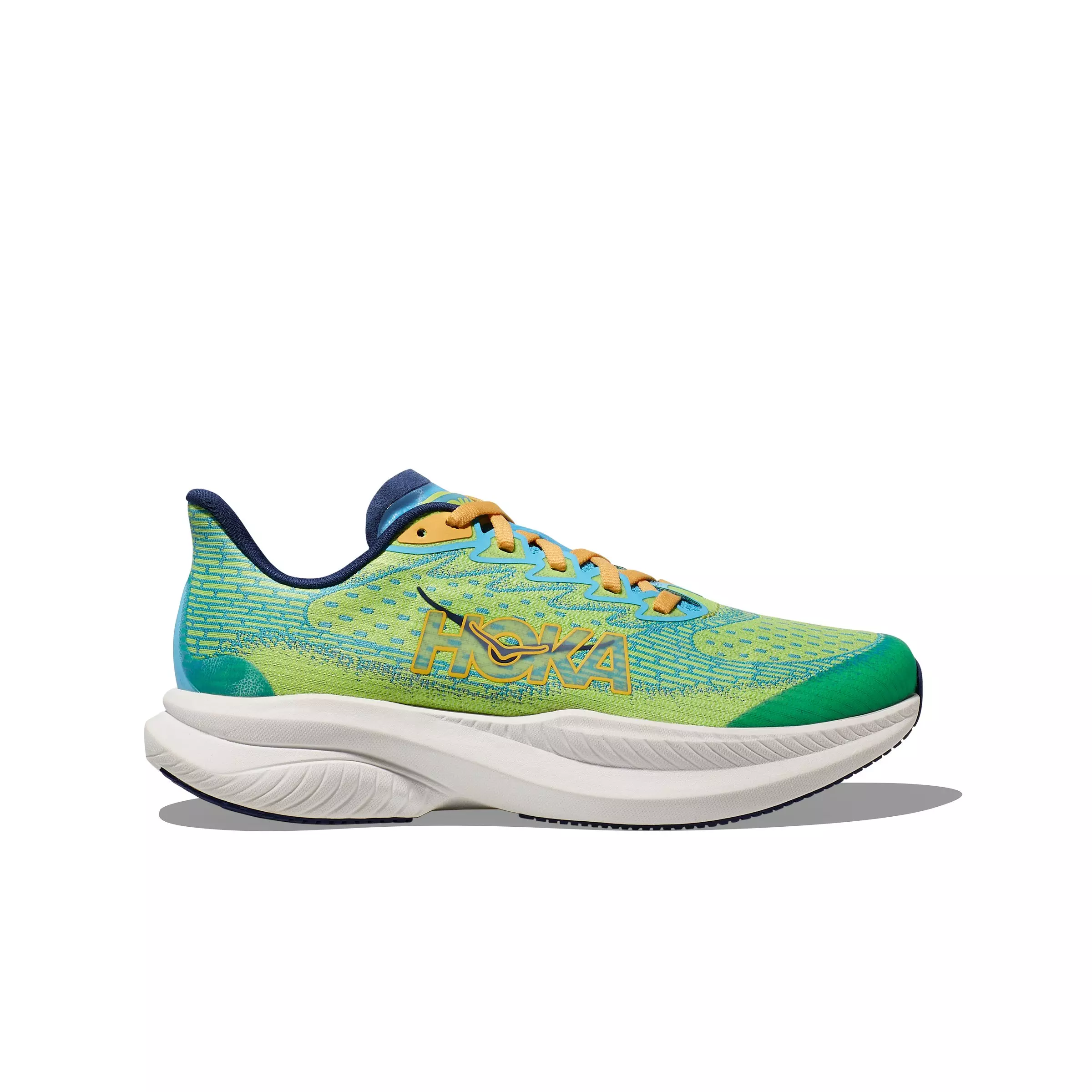 Hoka Mach 6 "Lettuce/Bellwether Blue" Grade School Boys' Running Shoe - GREEN/BLUE