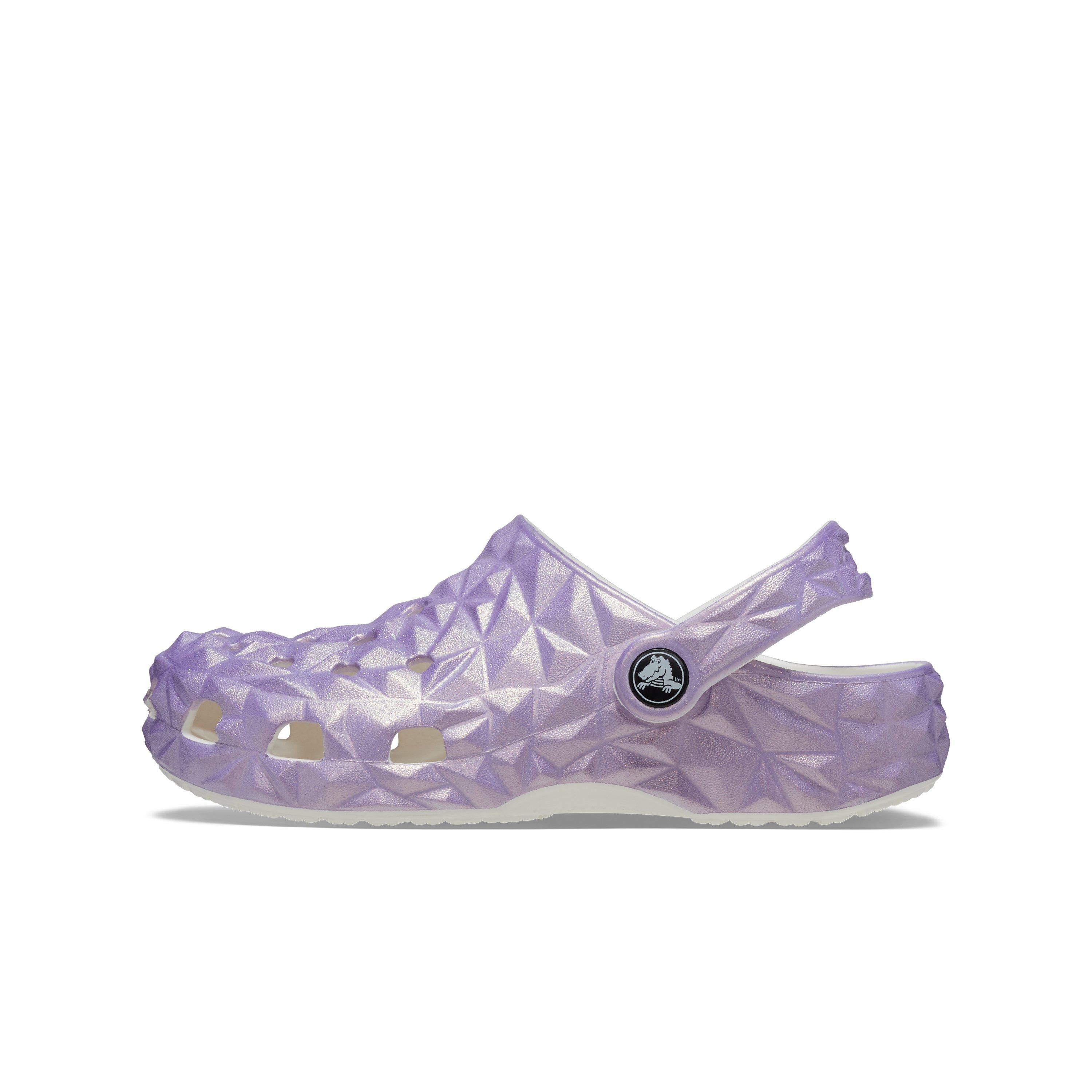 Crocs Classic "Geo Iridescent Purple" Grade School Girls' Clog - IRIDESCENT Thumbnail View 2