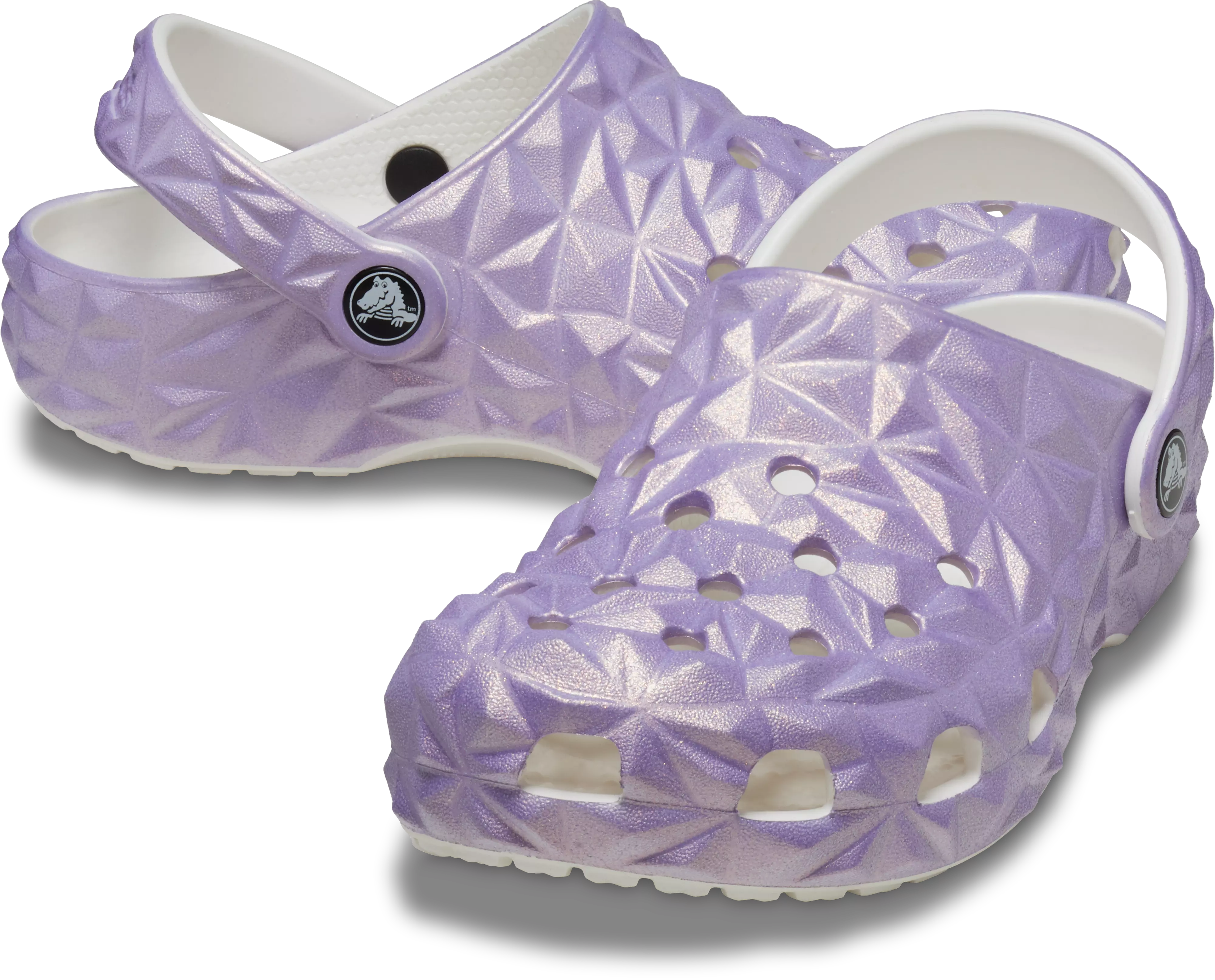 Crocs Classic "Geo Iridescent Purple" Grade School Girls' Clog - IRIDESCENT