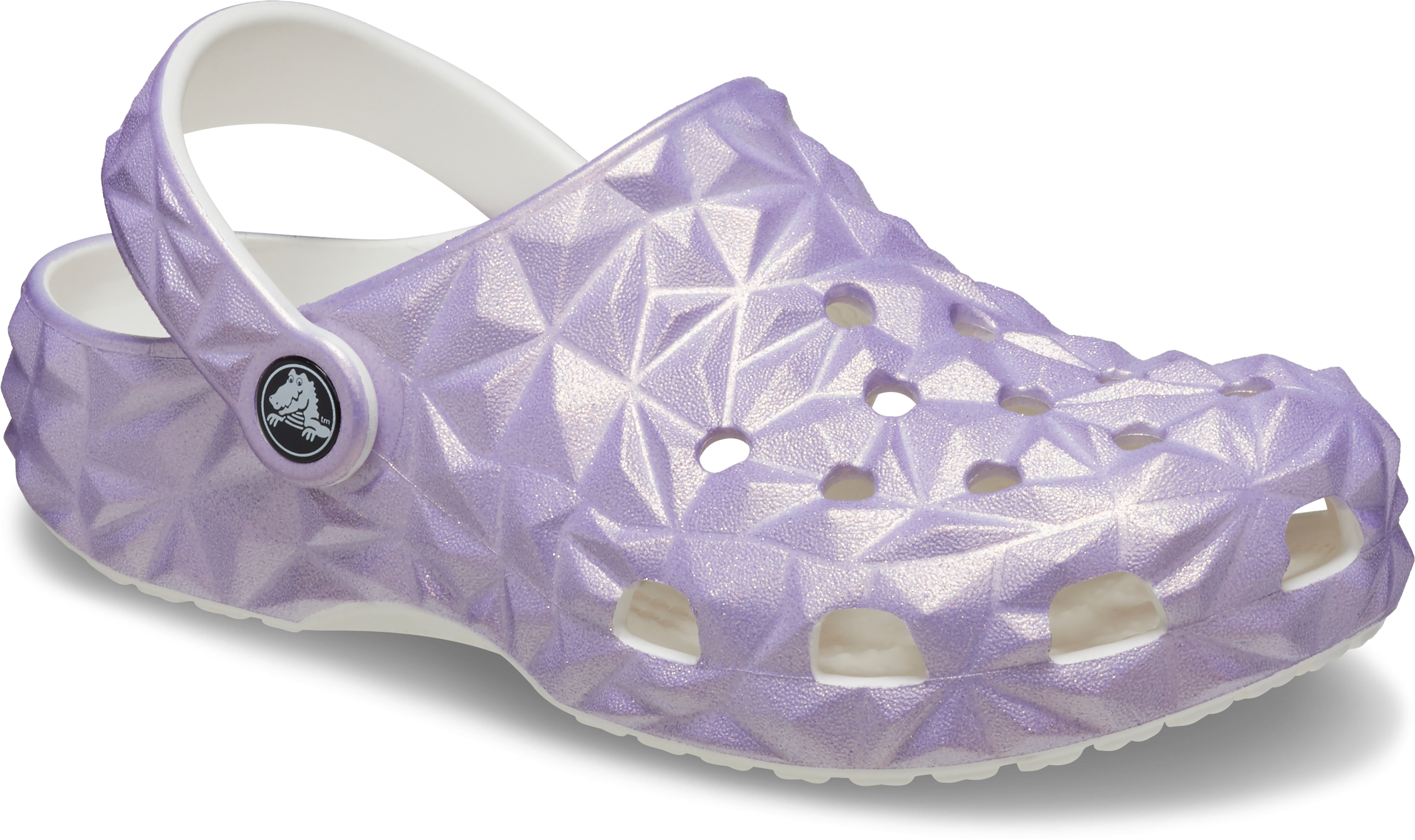 Crocs Classic "Geo Iridescent Purple" Grade School Girls' Clog - IRIDESCENT Thumbnail View 6