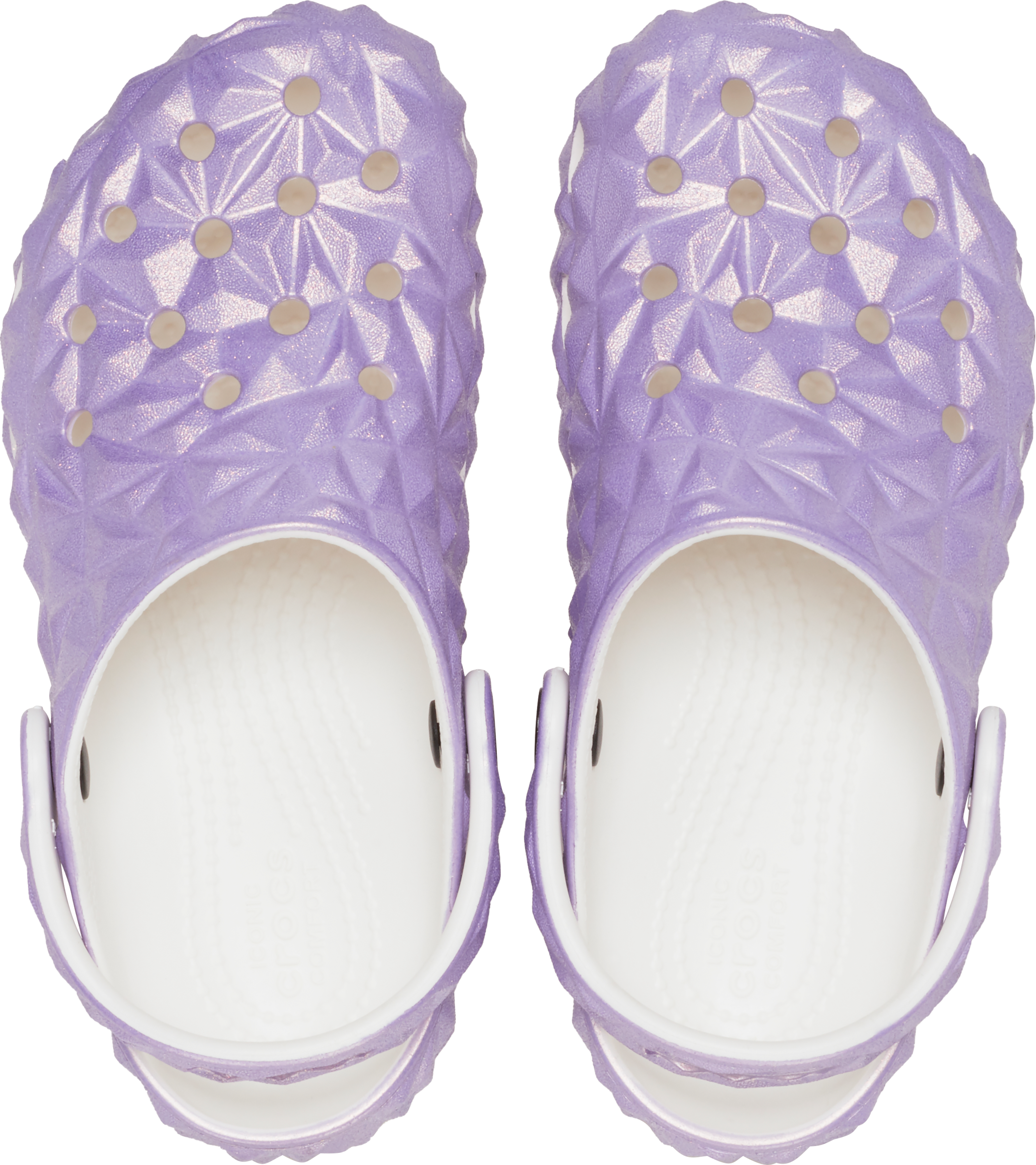Crocs Classic "Geo Iridescent Purple" Preschool Girls' Clog - IRIDESCENT Thumbnail View 4