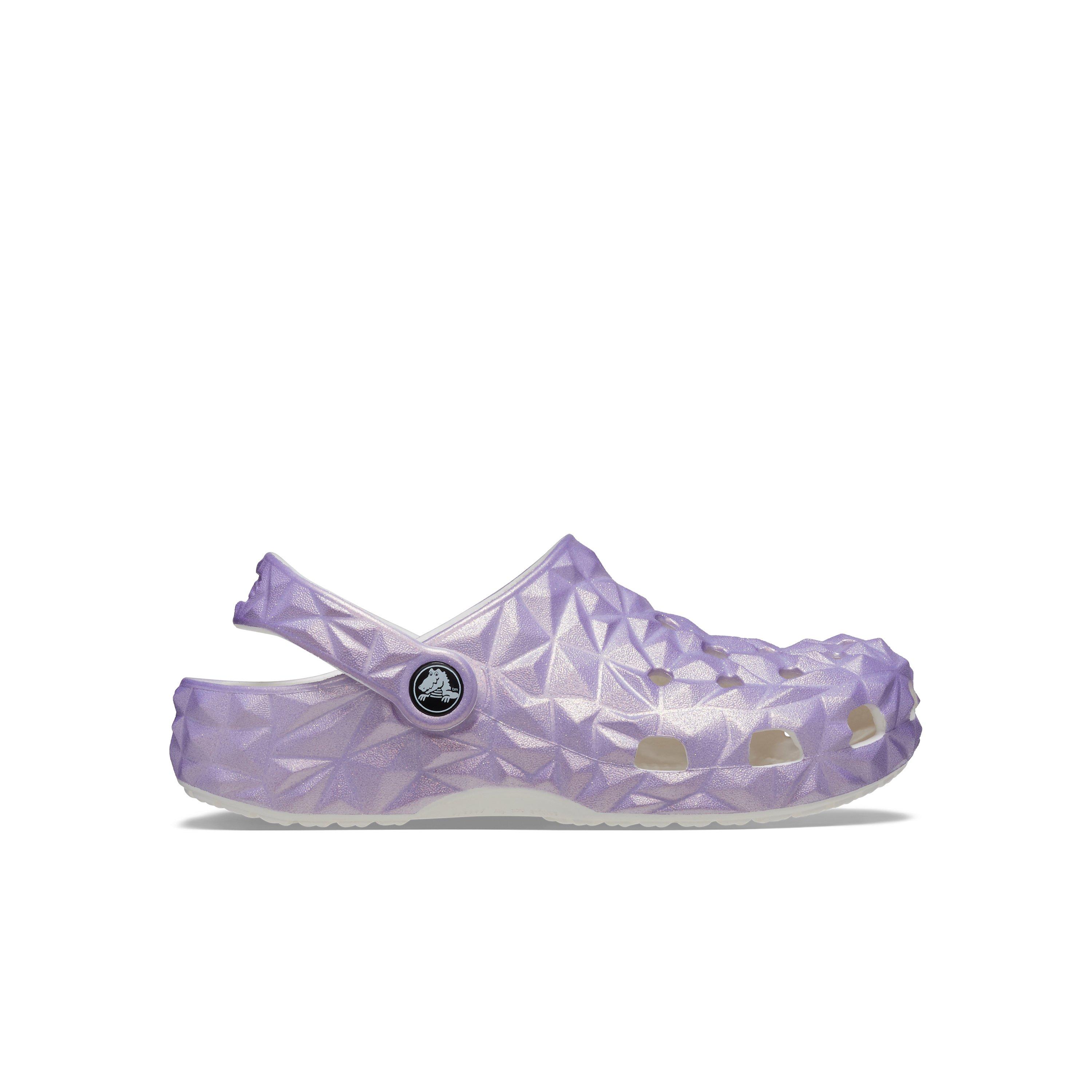 Crocs Classic "Geo Iridescent Purple" Preschool Girls' Clog - IRIDESCENT Thumbnail View 1