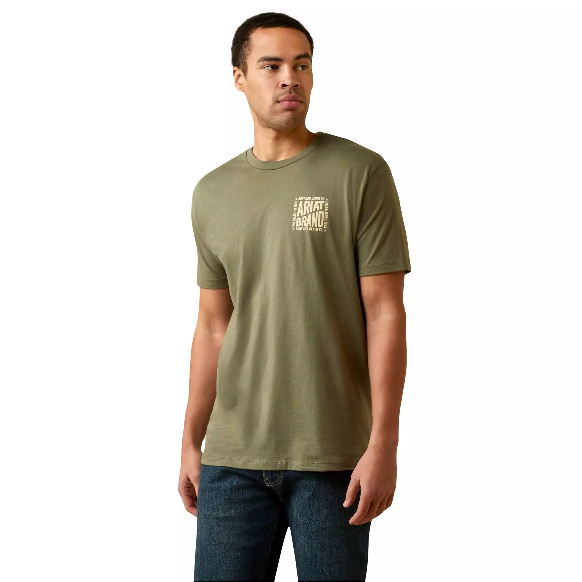 Ariat Men's Curve Ball Tee - OLIVE