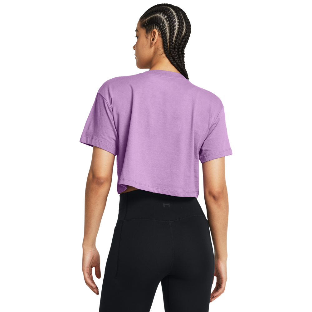 Under Armour Women's Bubble Script Crop Tee - PURPLE Thumbnail View 2