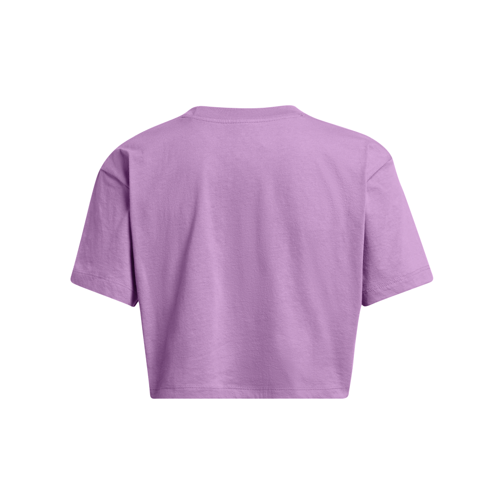 Under Armour Women's Bubble Script Crop Tee - PURPLE Thumbnail View 4