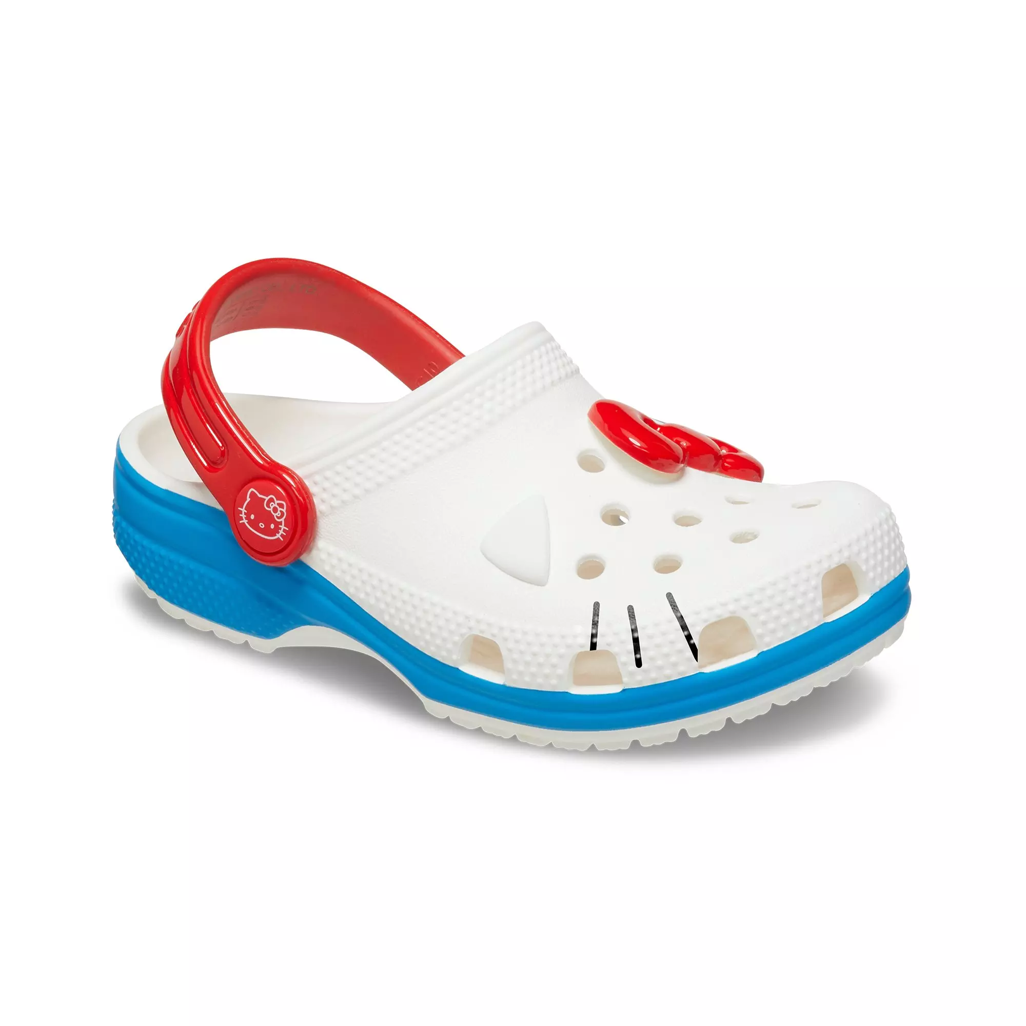 Crocs Classic "Hello Kitty" Grade School Girls' Clog - WHITE/BLUE/RED