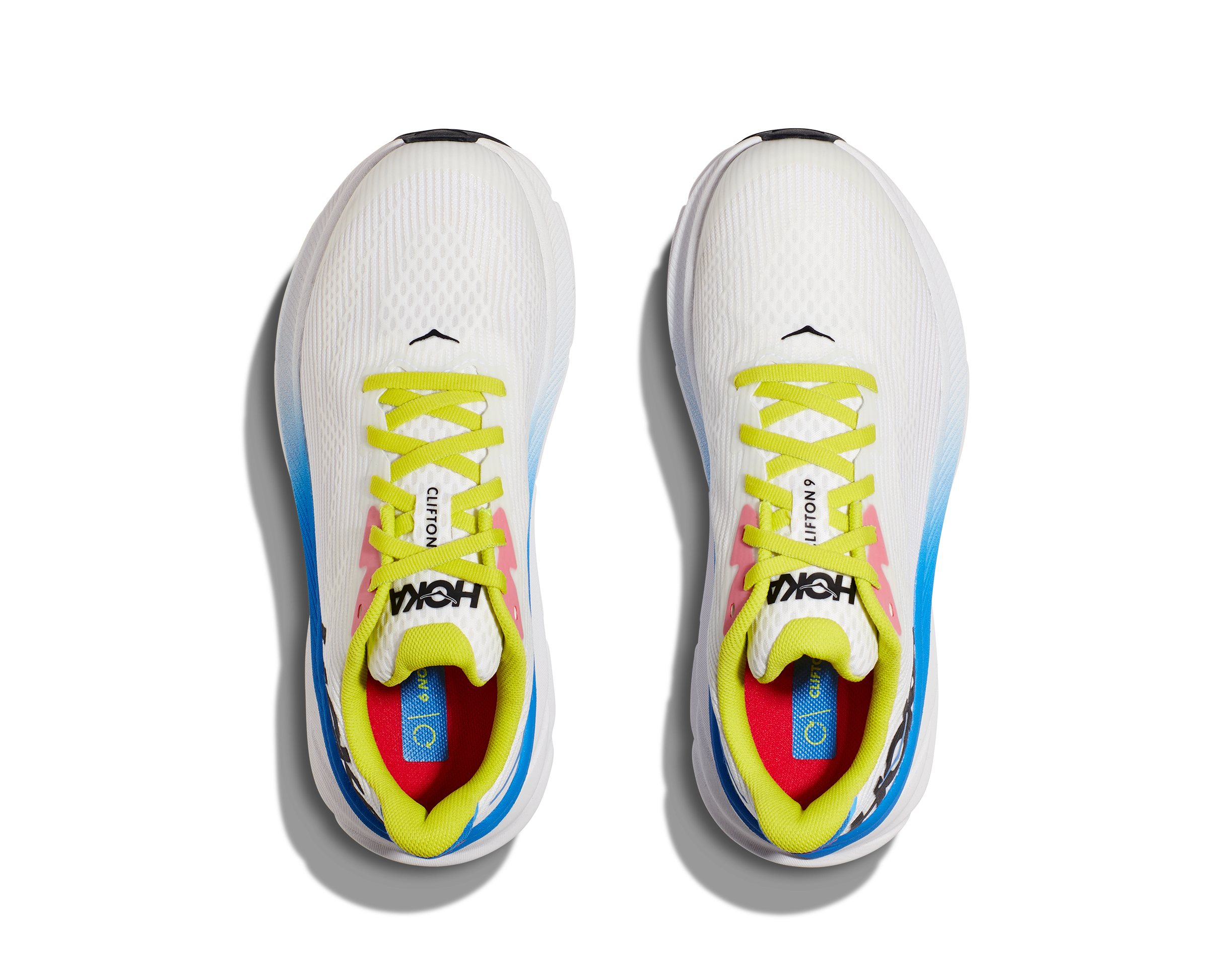 Hoka Clifton 9 Grade School Kids' "Blanc De Blanc/Virtual Blue" Running Shoe